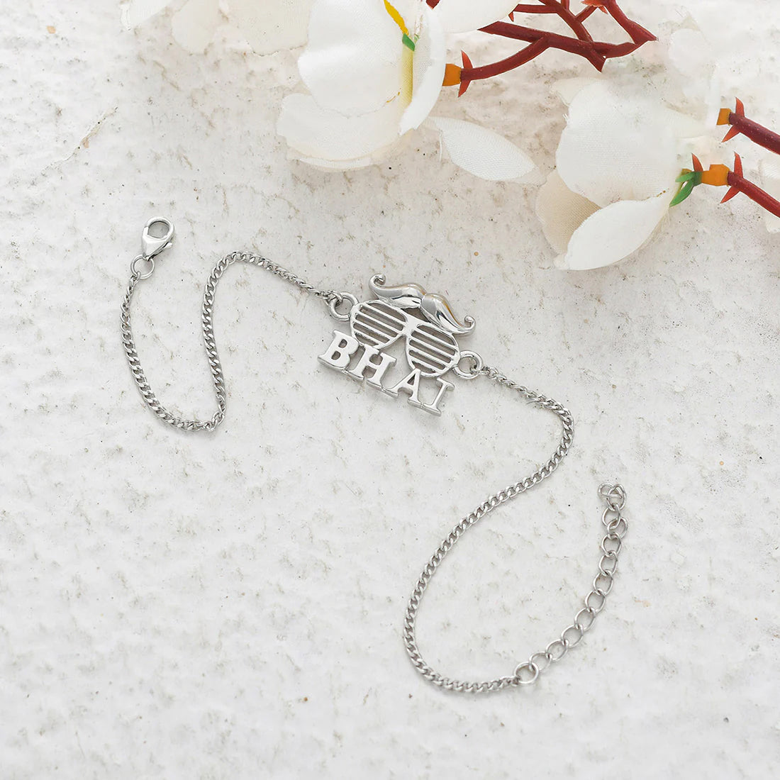 trueBrowns 925 Sterling Silver Precious BHAI Bracelet Rakhi