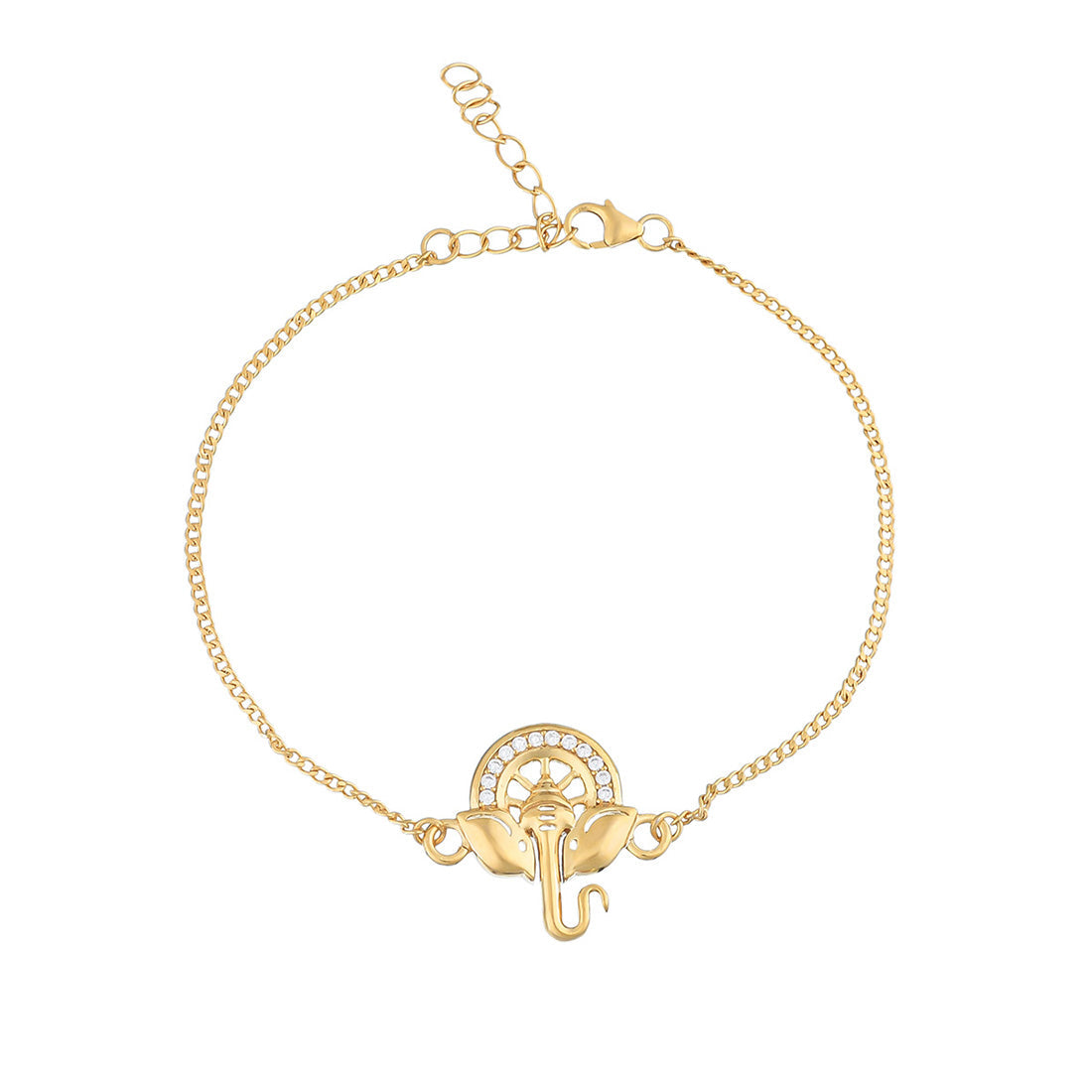 trueBrowns 925 Sterling Silver 22k Gold Plated Ganesha Bracelet Rakhi