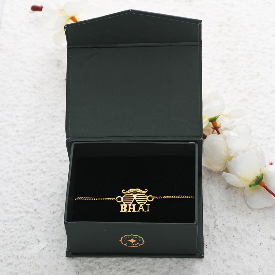 trueBrowns 925 Sterling Silver 22k Gold Micron Plated Bhai Bracelet Rakhi