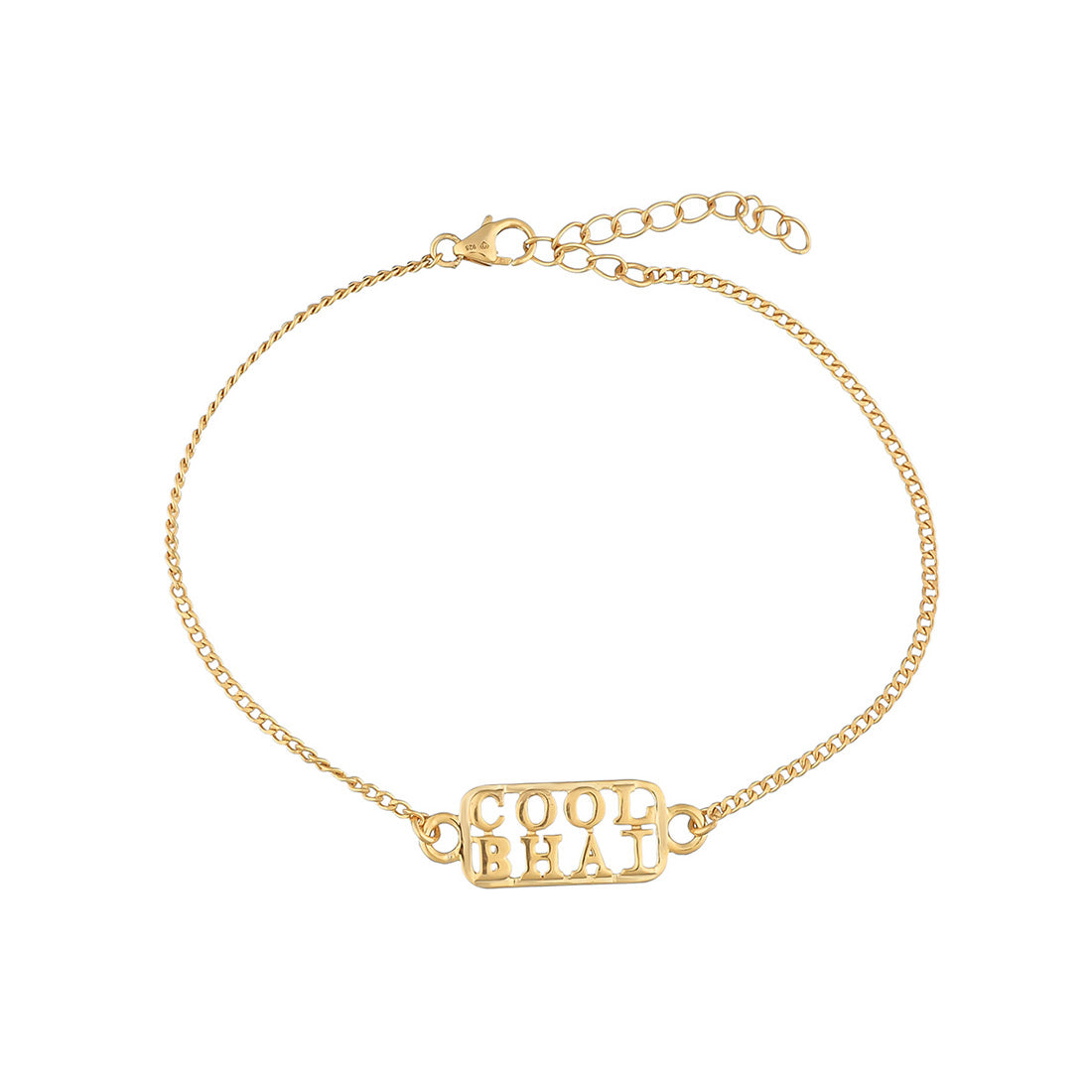 trueBrowns 925 Sterling Silver 22k Gold Micron Plated Cool Bhai Bracelet Rakhi