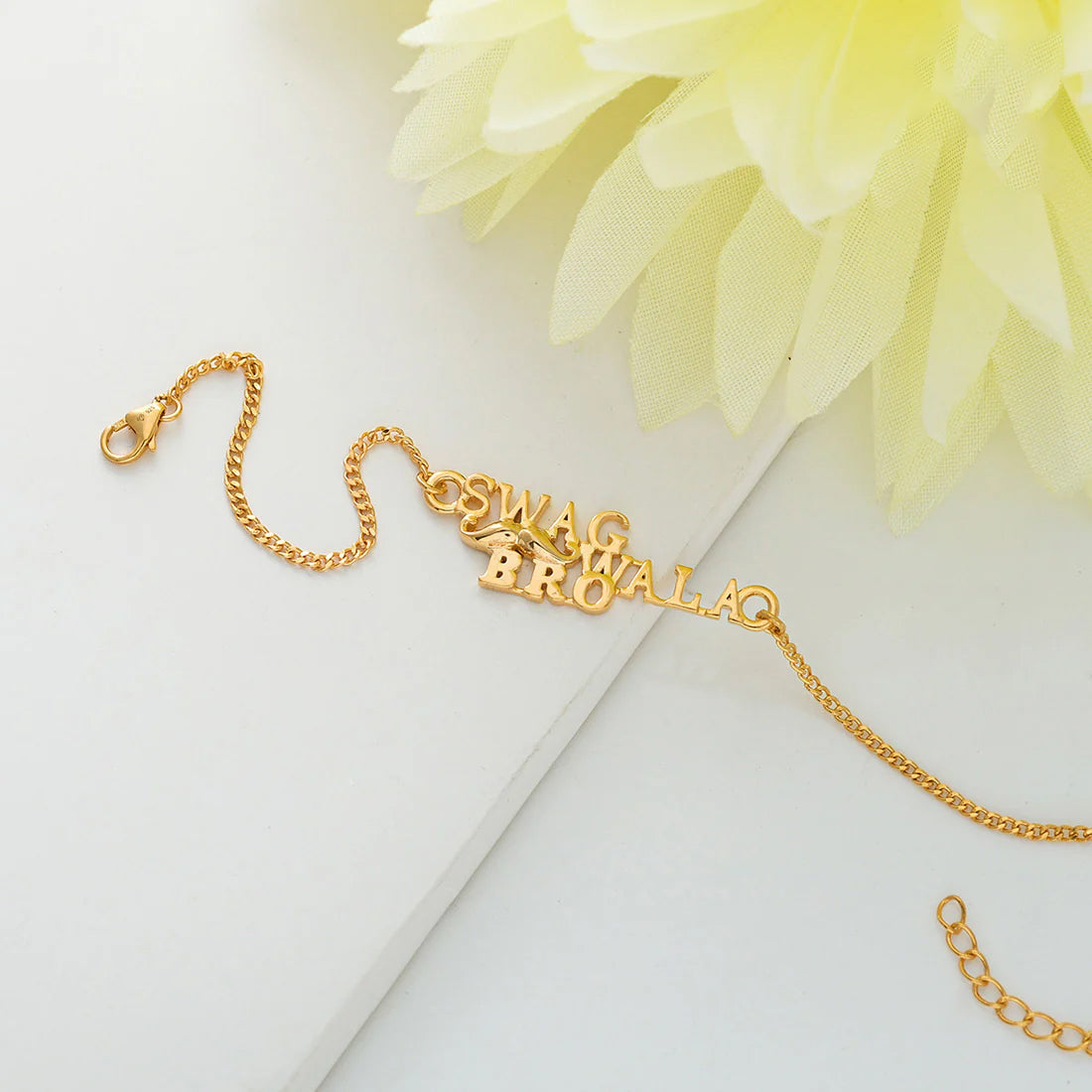 trueBrowns 925 Sterling Silver 22k Gold Micron Plated Swag Bracelet Rakhi