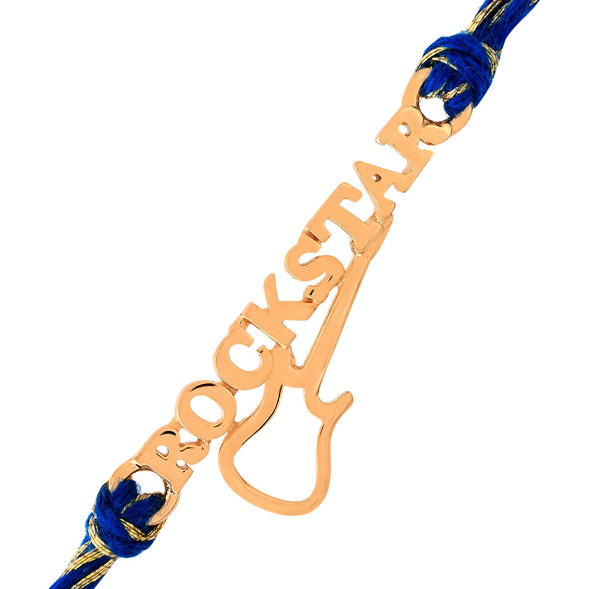 trueBrowns 925 Sterling Silver Rockstar 22k Gold Micron Plated Thread Rakhi