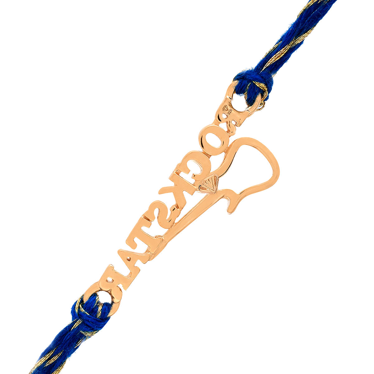 trueBrowns 925 Sterling Silver Rockstar 22k Gold Micron Plated Thread Rakhi