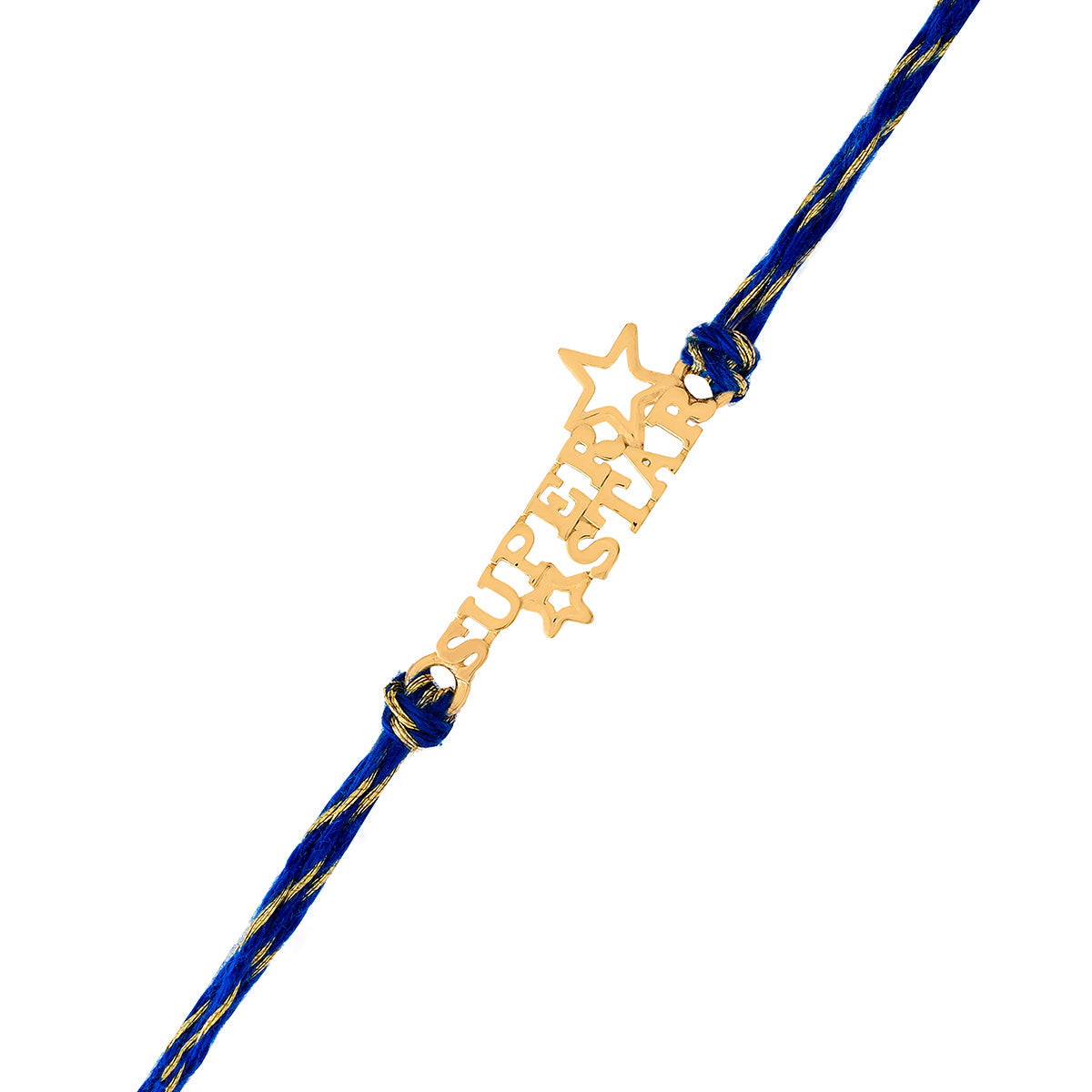 trueBrowns 925 Sterling Silver 22k Gold Micron Plated Superstar Thread Rakhi