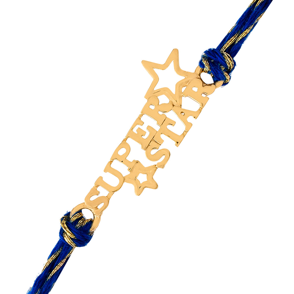 trueBrowns 925 Sterling Silver 22k Gold Micron Plated Superstar Thread Rakhi