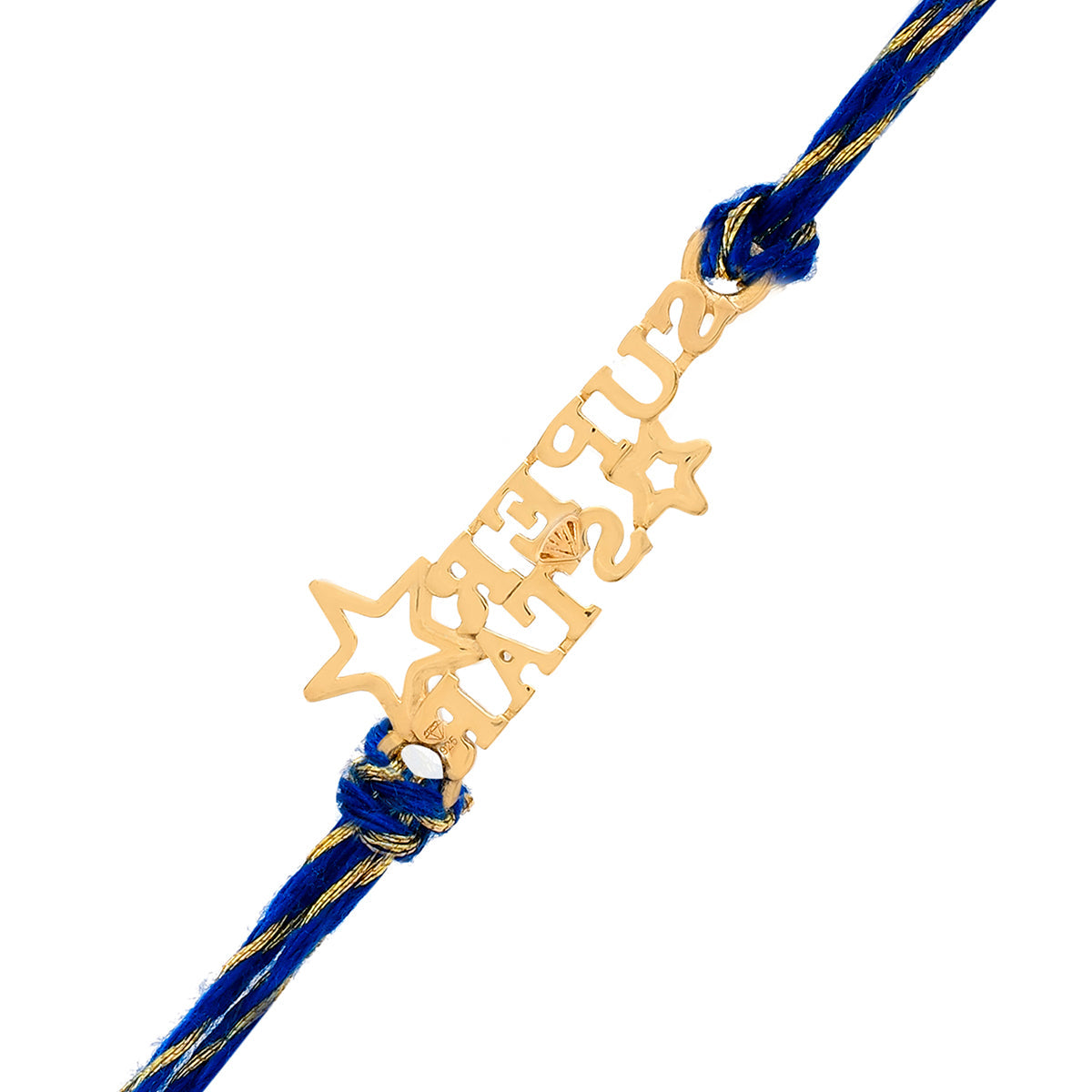trueBrowns 925 Sterling Silver 22k Gold Micron Plated Superstar Thread Rakhi