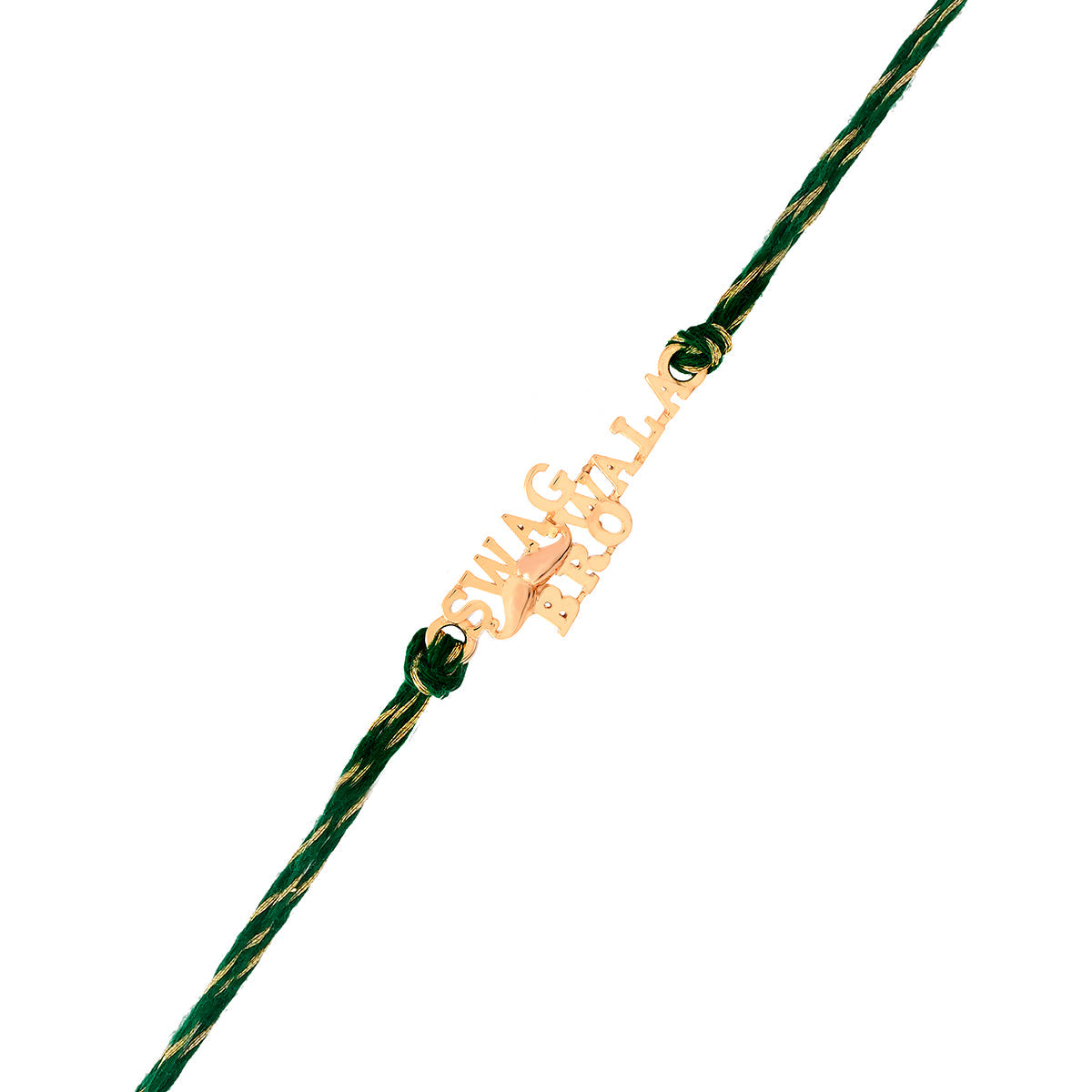 trueBrowns 925 Sterling Silver 22k Gold Micron Plated Swag Thread Rakhi