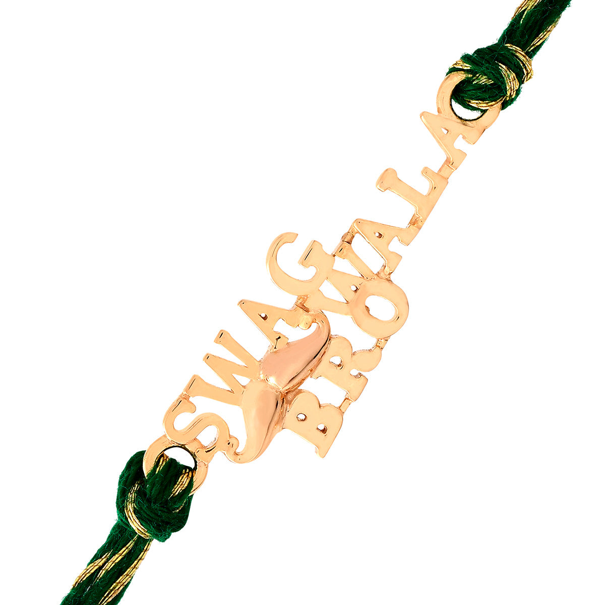 trueBrowns 925 Sterling Silver 22k Gold Micron Plated Swag Thread Rakhi
