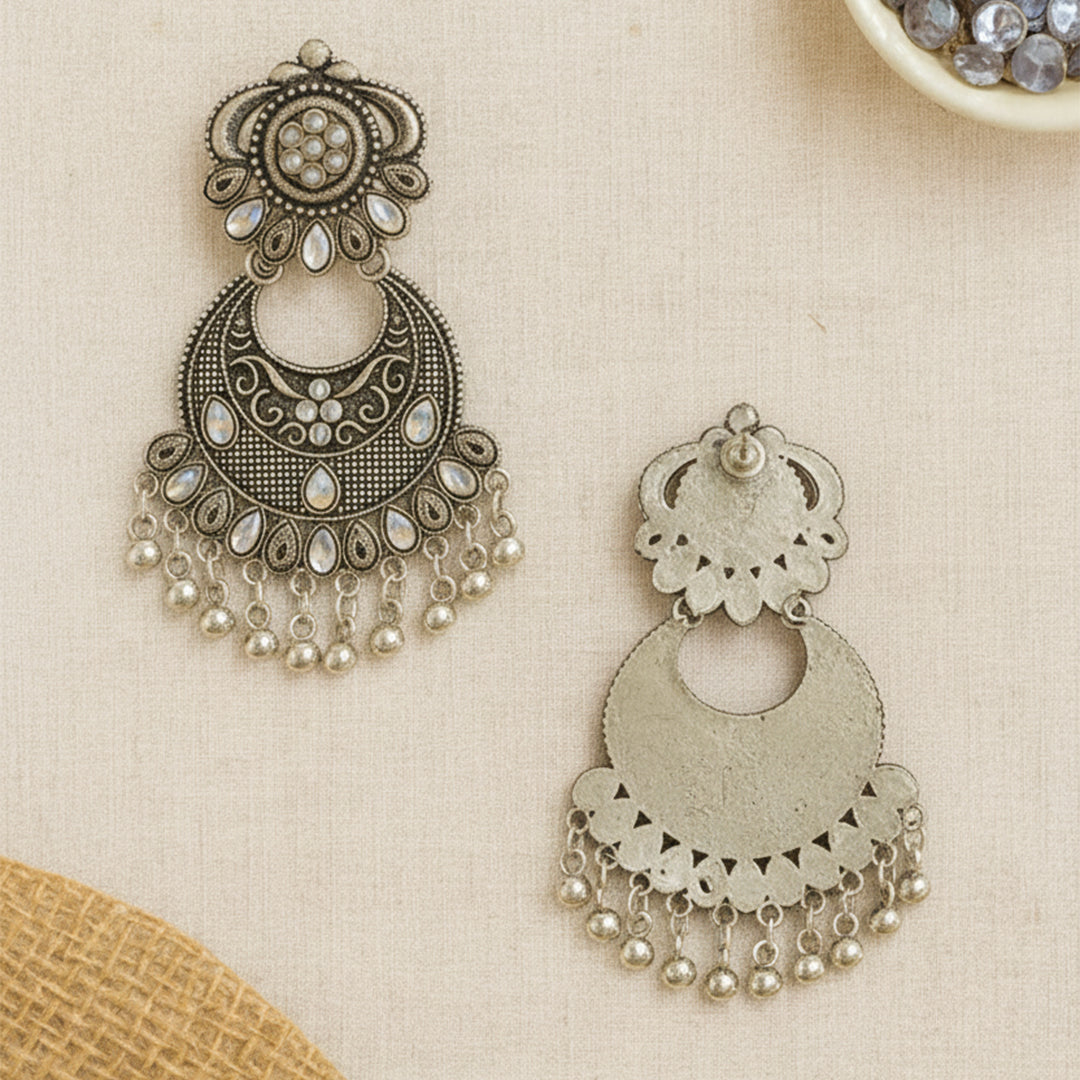 trueBrowns Oxidized Glam Chandbalis