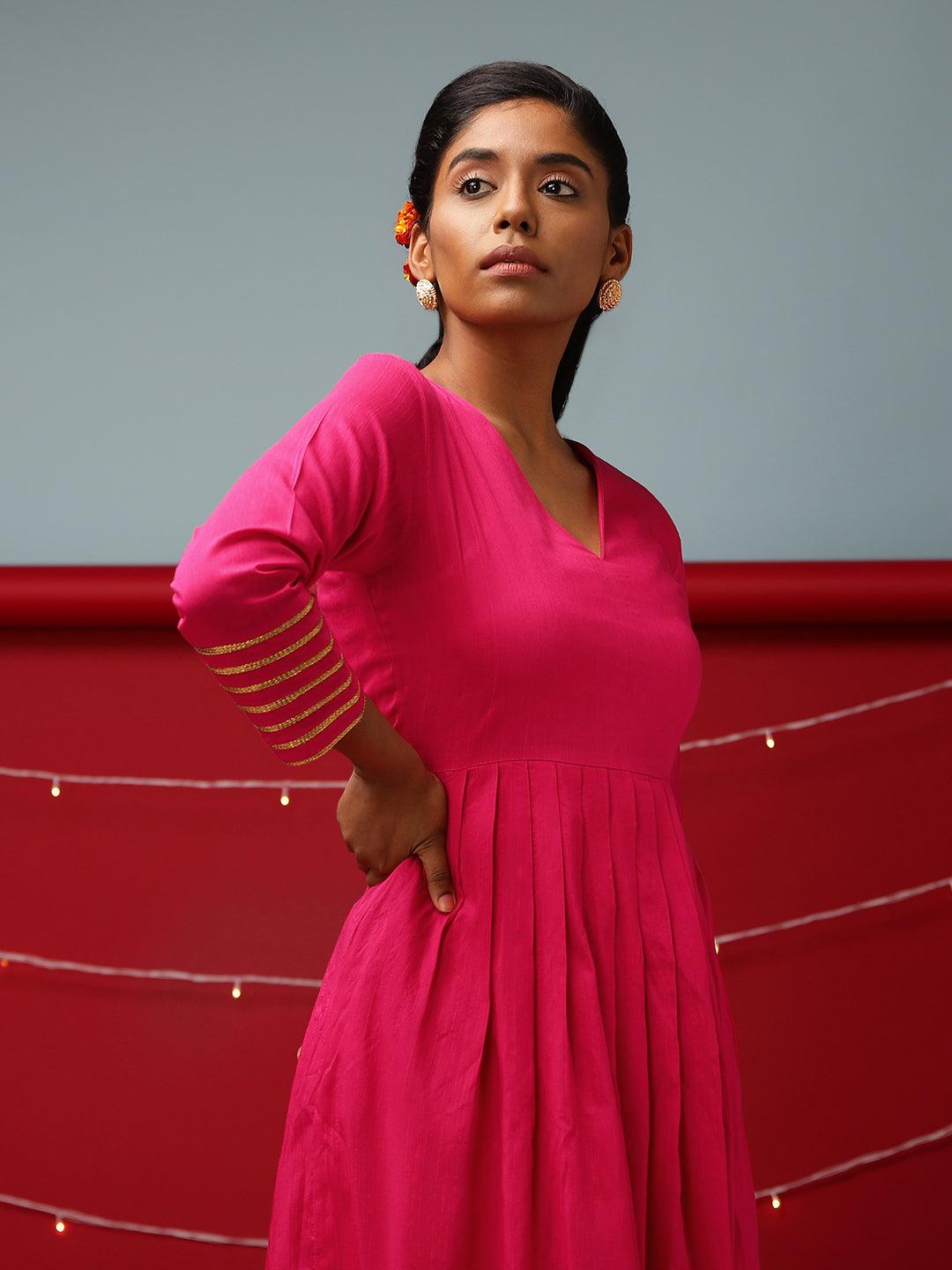 Pink Embellished Sleeve Kurta-Pant - trueBrowns