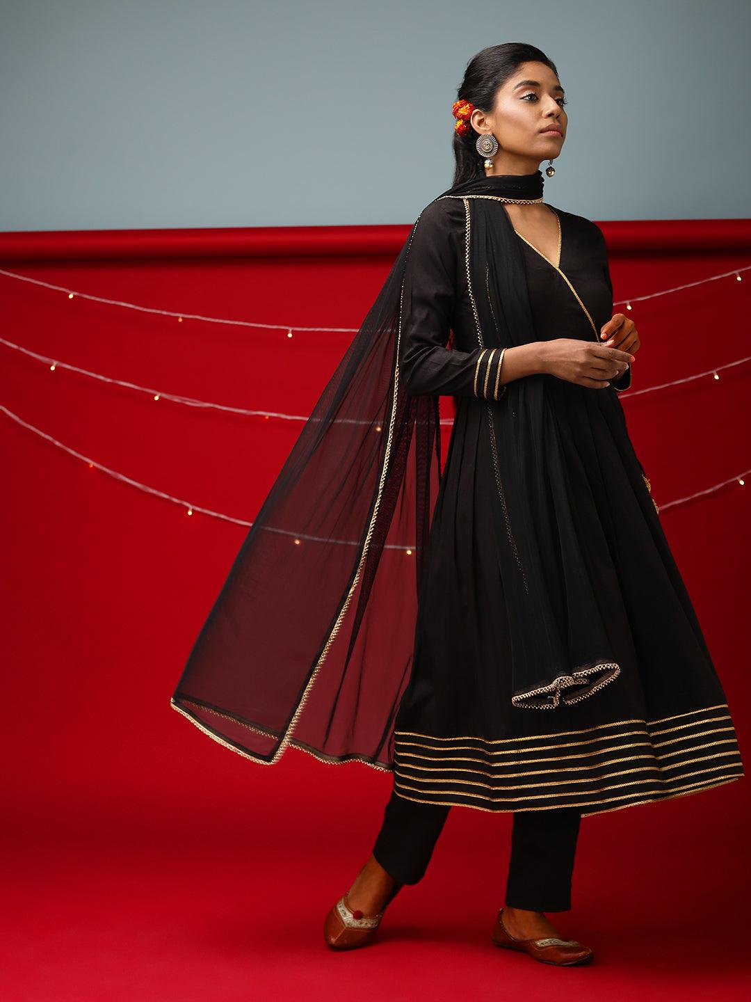 Black Lace Angrakha Set - trueBrowns
