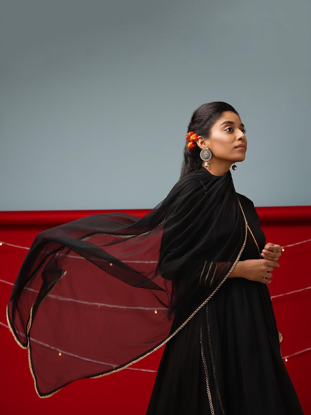 Black Lace Angrakha Set - trueBrowns