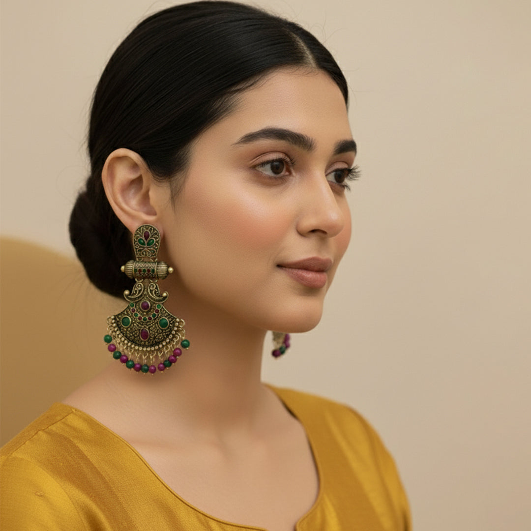 trueBrowns Temple Treasure Jhumkas