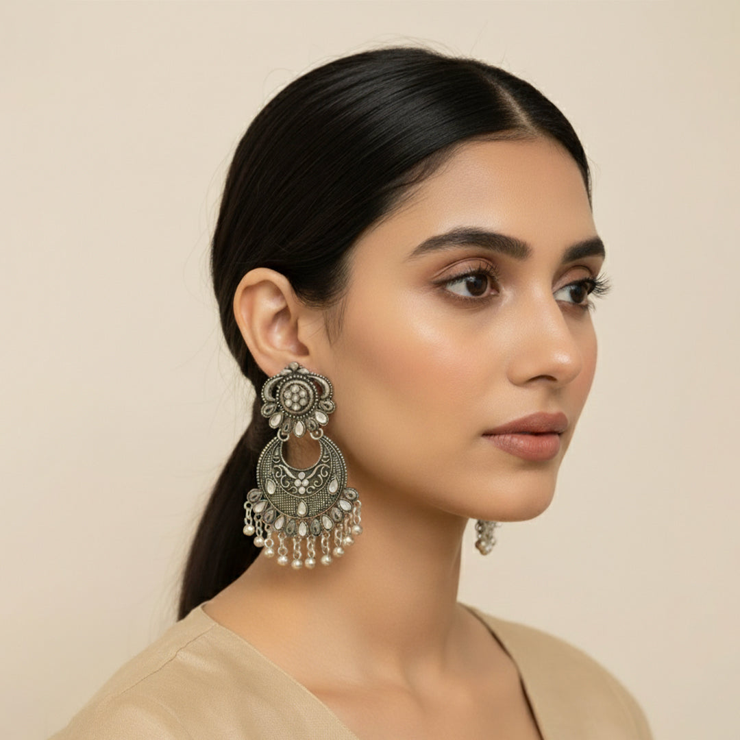 trueBrowns Oxidized Glam Chandbalis