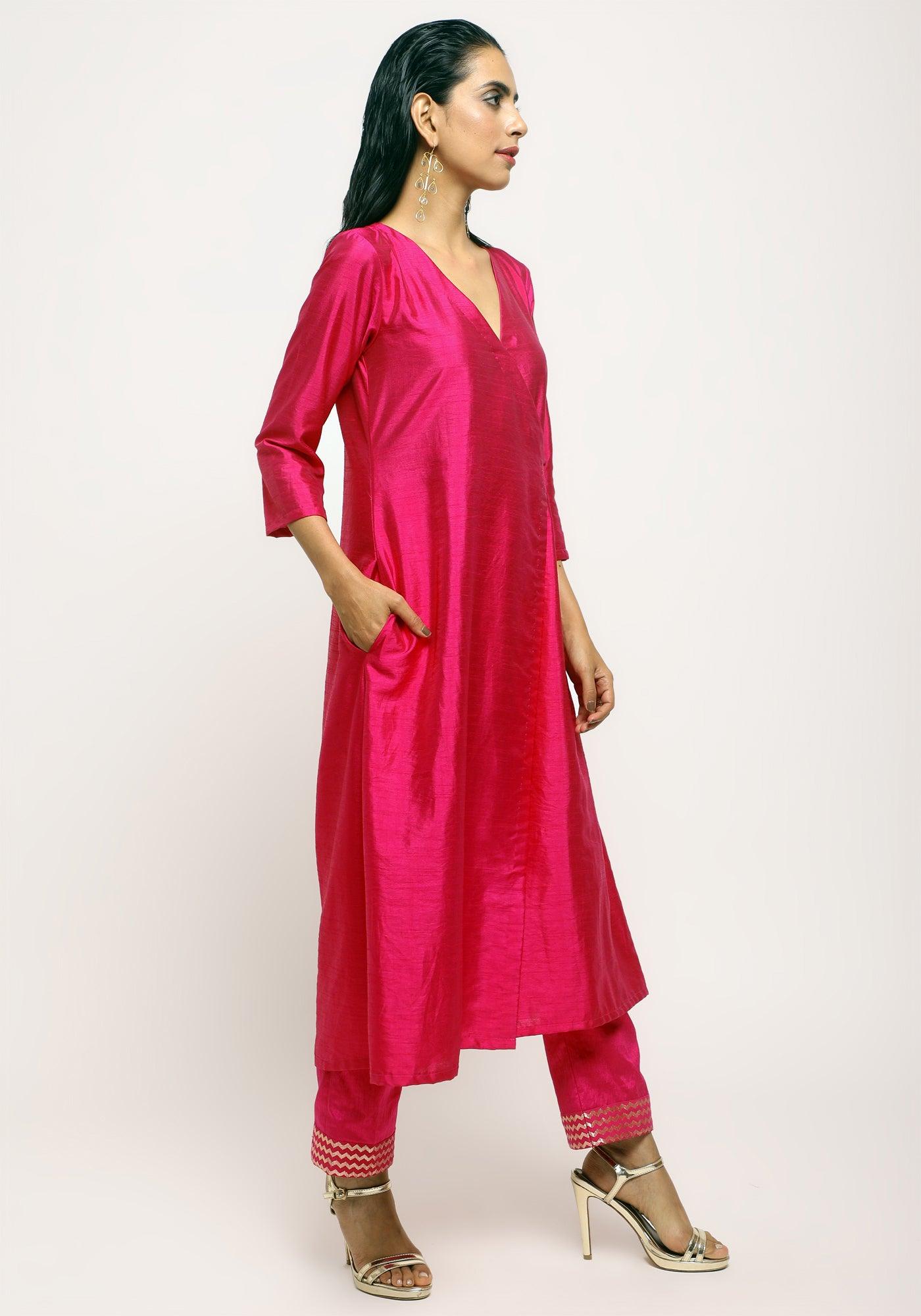 Pink Angrakha Foil Pant - trueBrowns