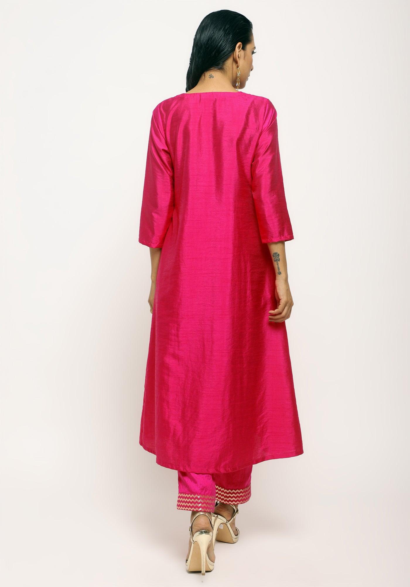 Pink Angrakha Foil Pant - trueBrowns