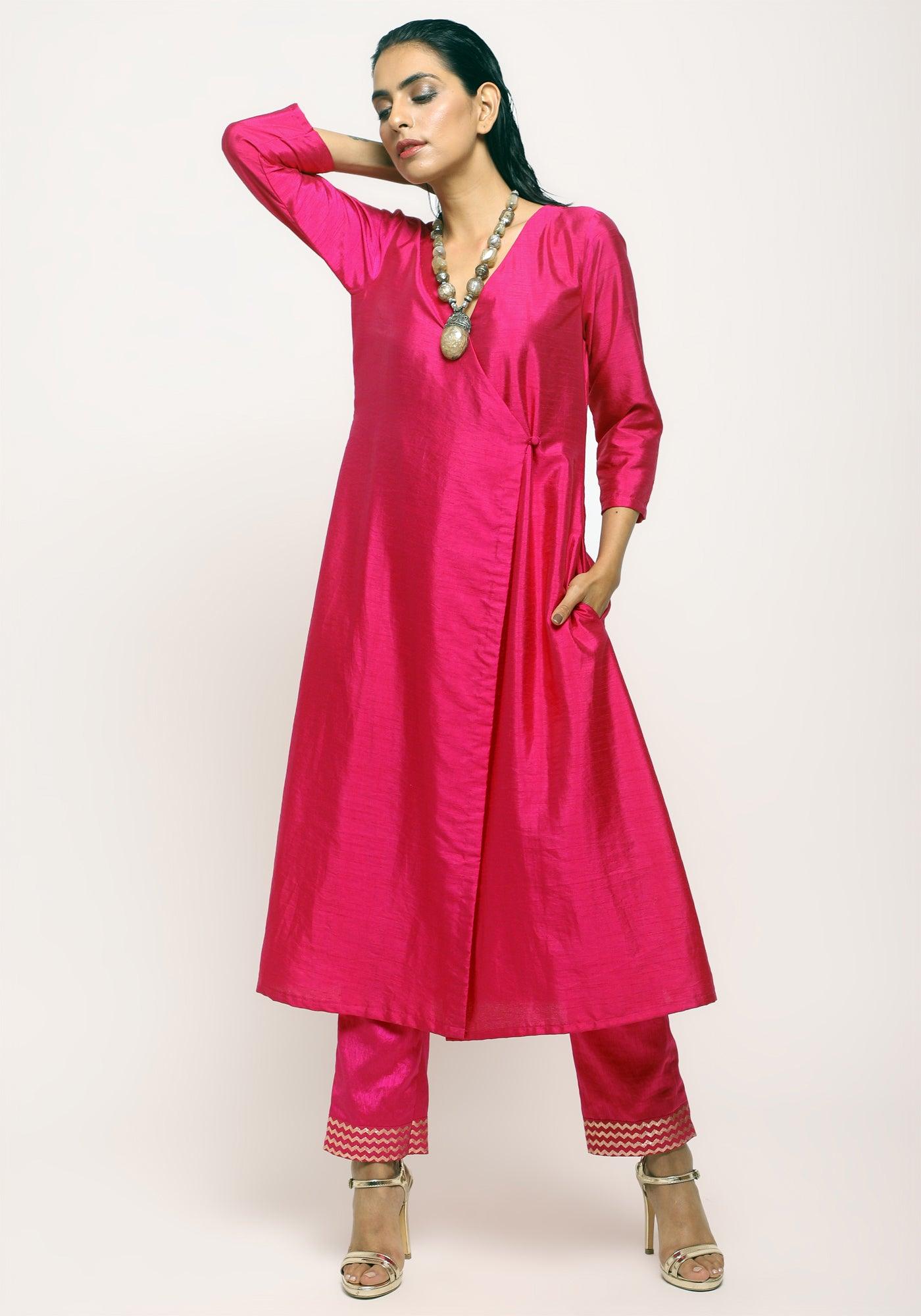 Pink Angrakha Foil Pant - trueBrowns