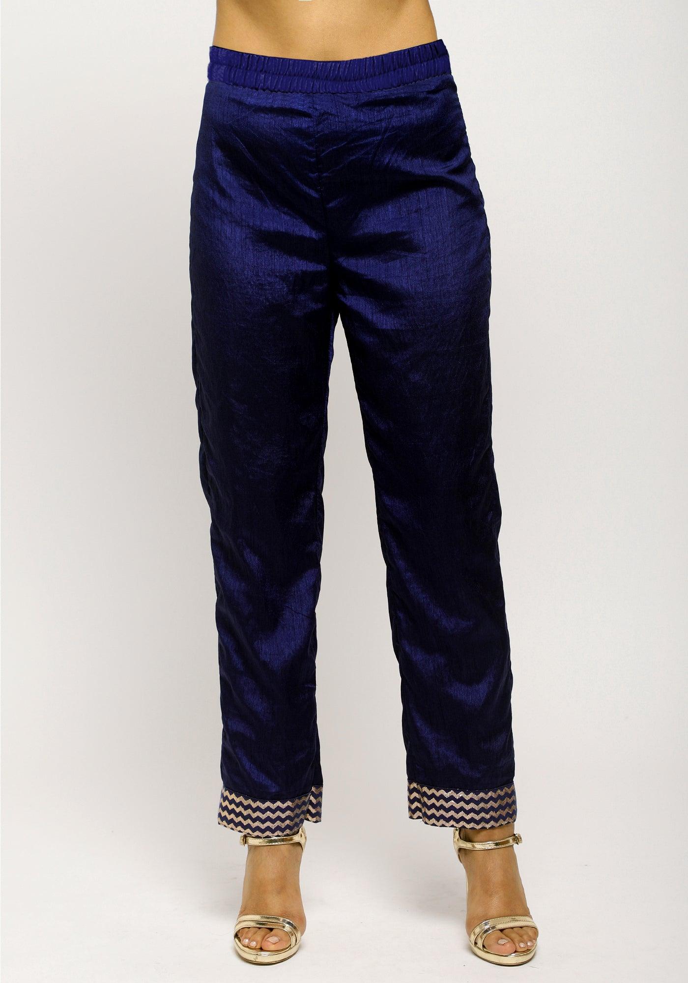 Blue Angrakha Foil Pant - trueBrowns