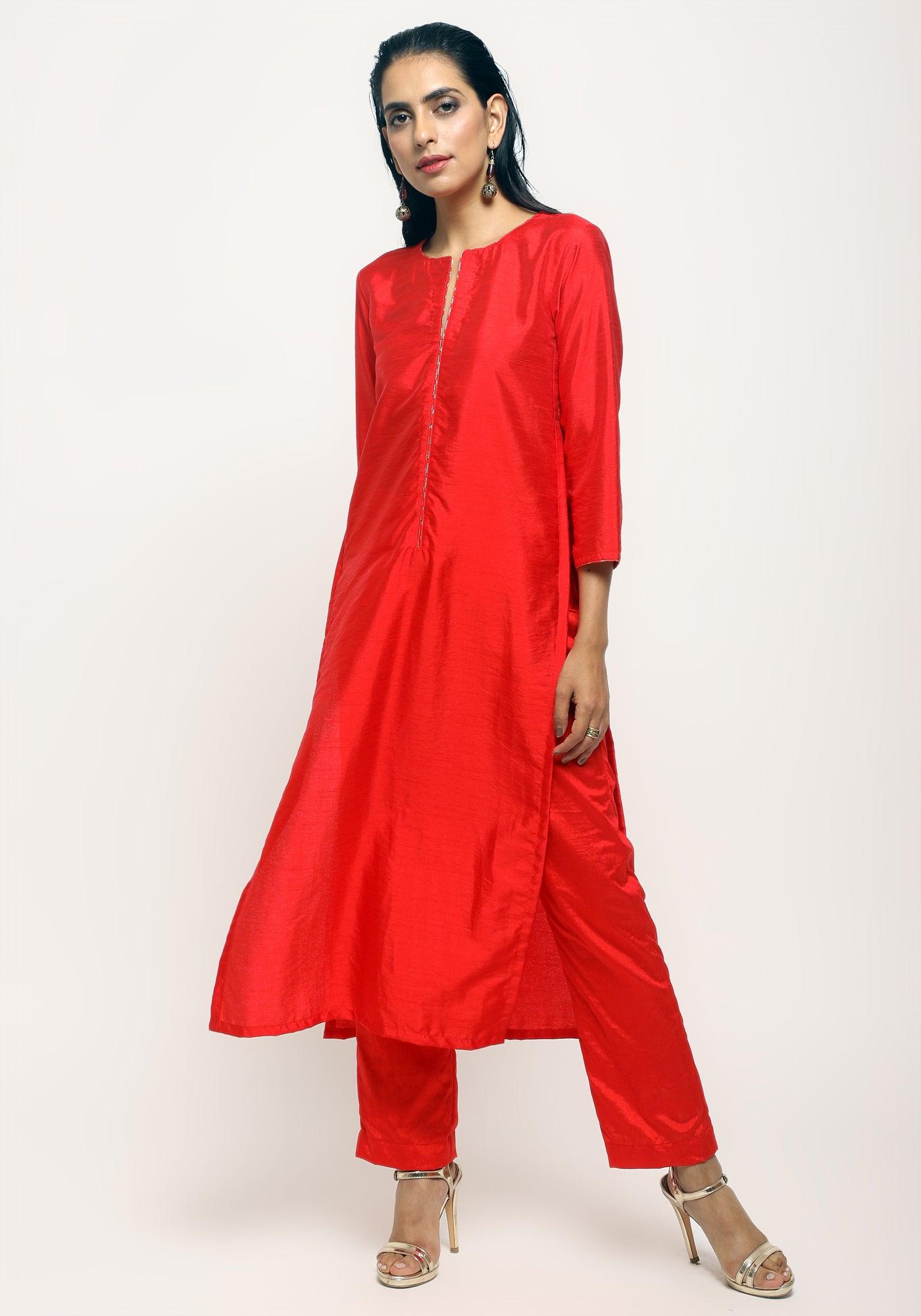 Orange Foil High Slit Set - trueBrowns