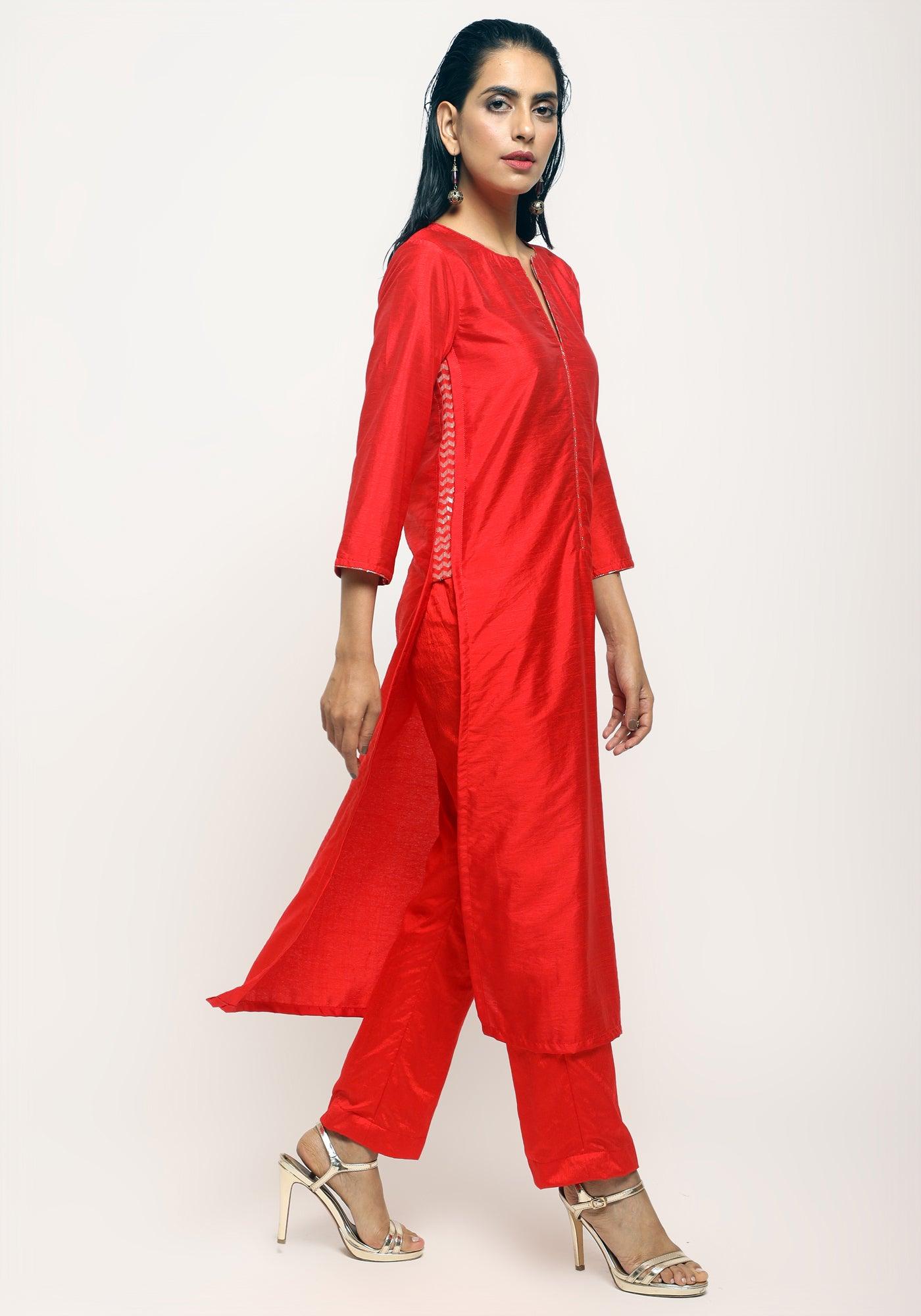 Orange Foil High Slit Set - trueBrowns