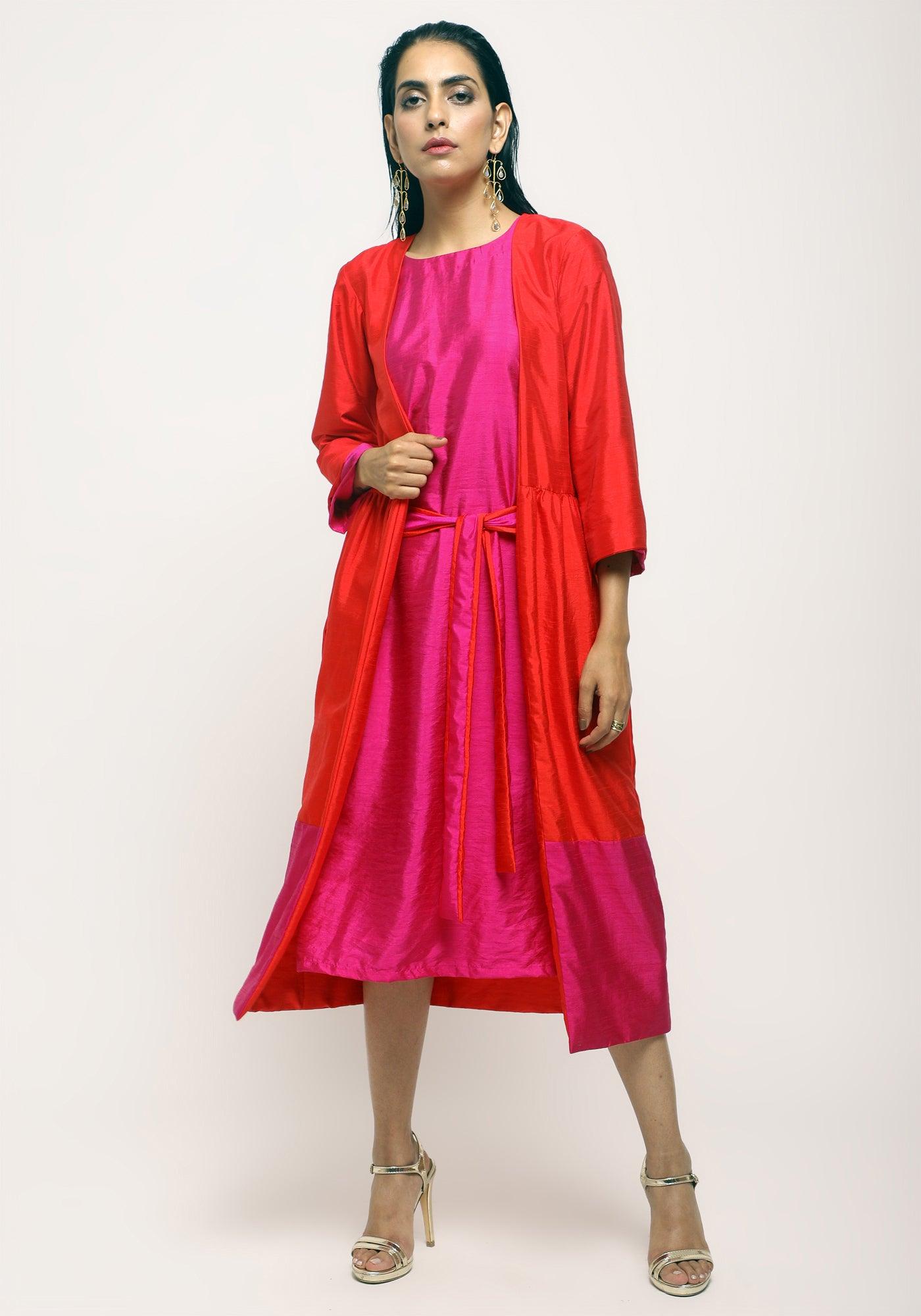 Orange Pink Jacket Dress Set - trueBrowns