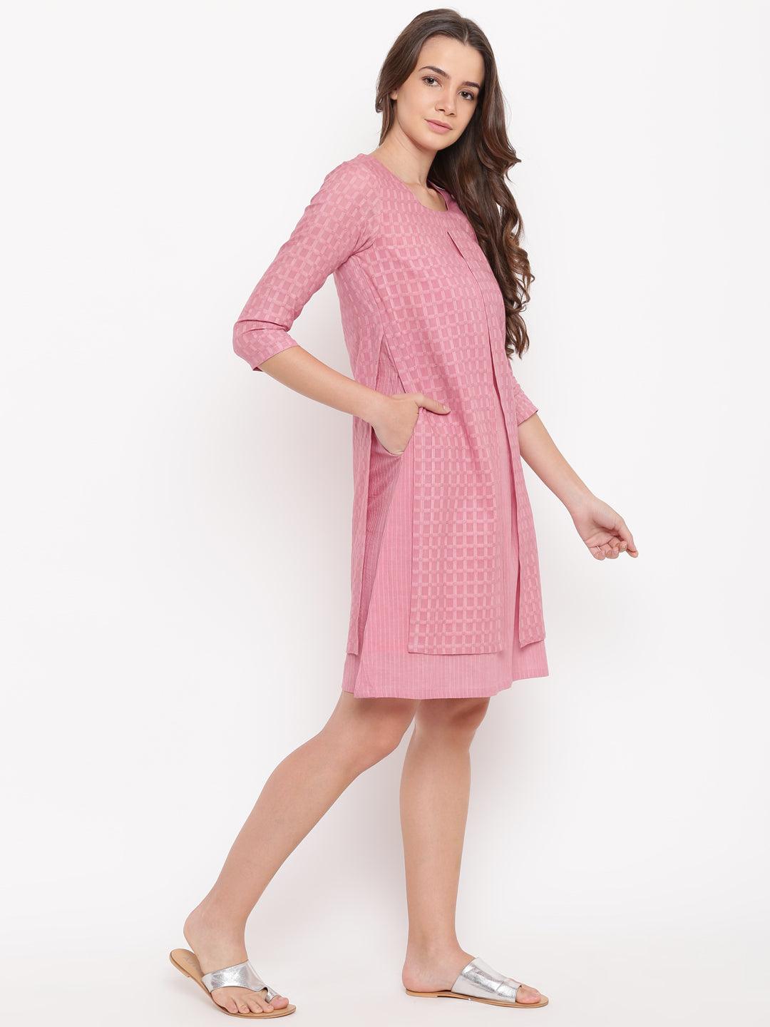 Pink Dobby Jacket Dress - trueBrowns