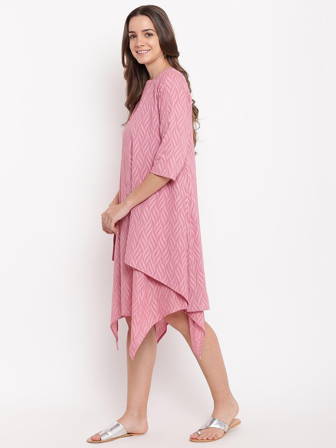 Pink Dobby Asymmetric Dress Reversible Jacket - trueBrowns