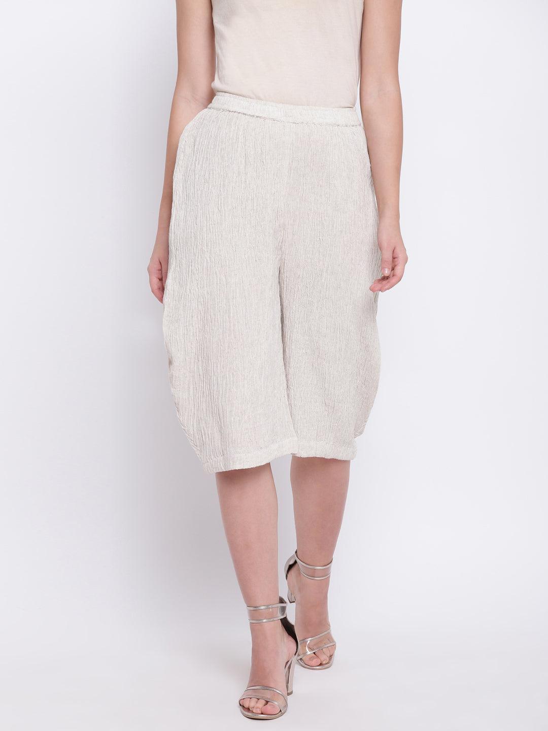 Beige Crinkle Straight Pant - trueBrowns