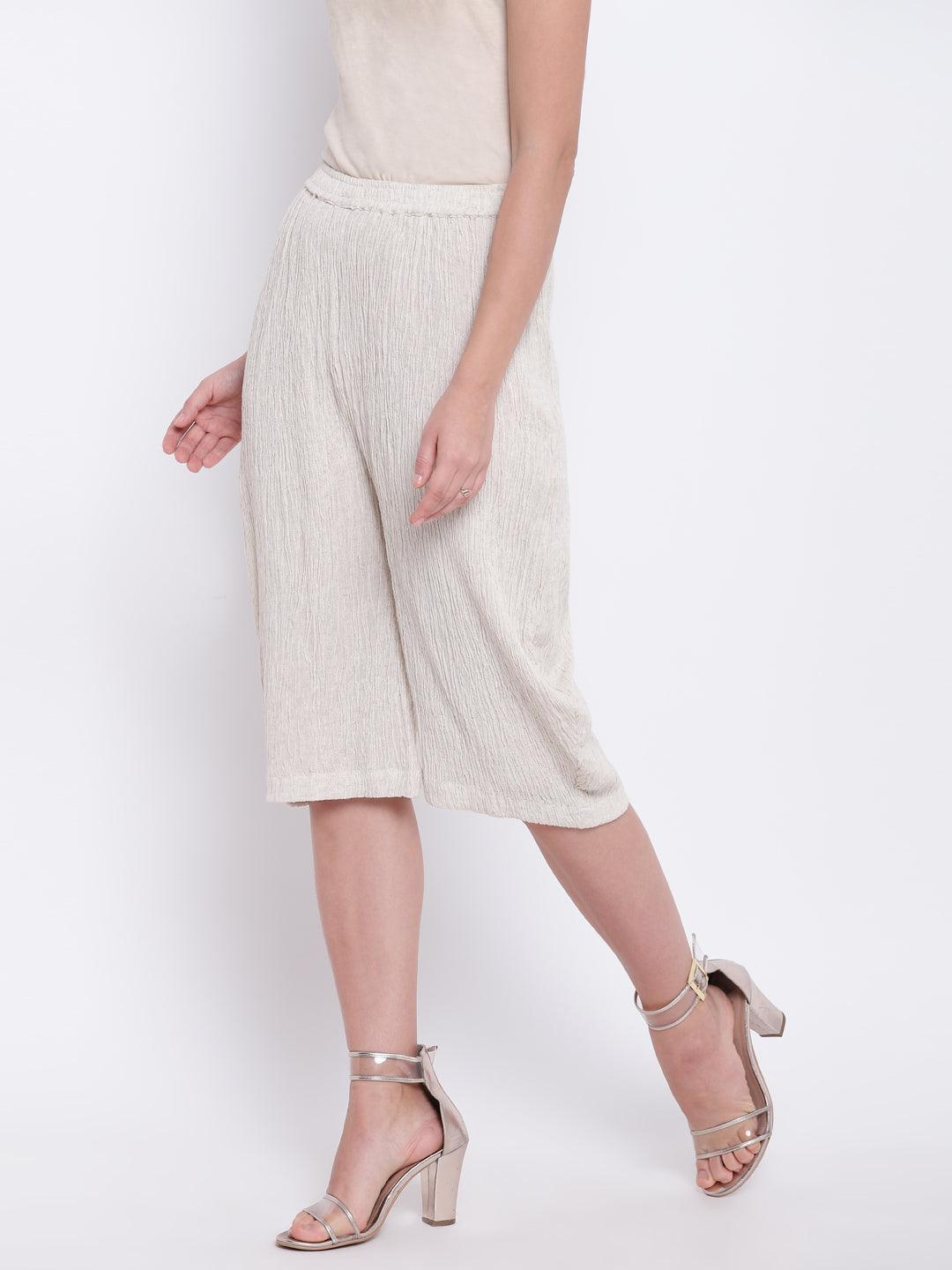Beige Crinkle Straight Pant - trueBrowns