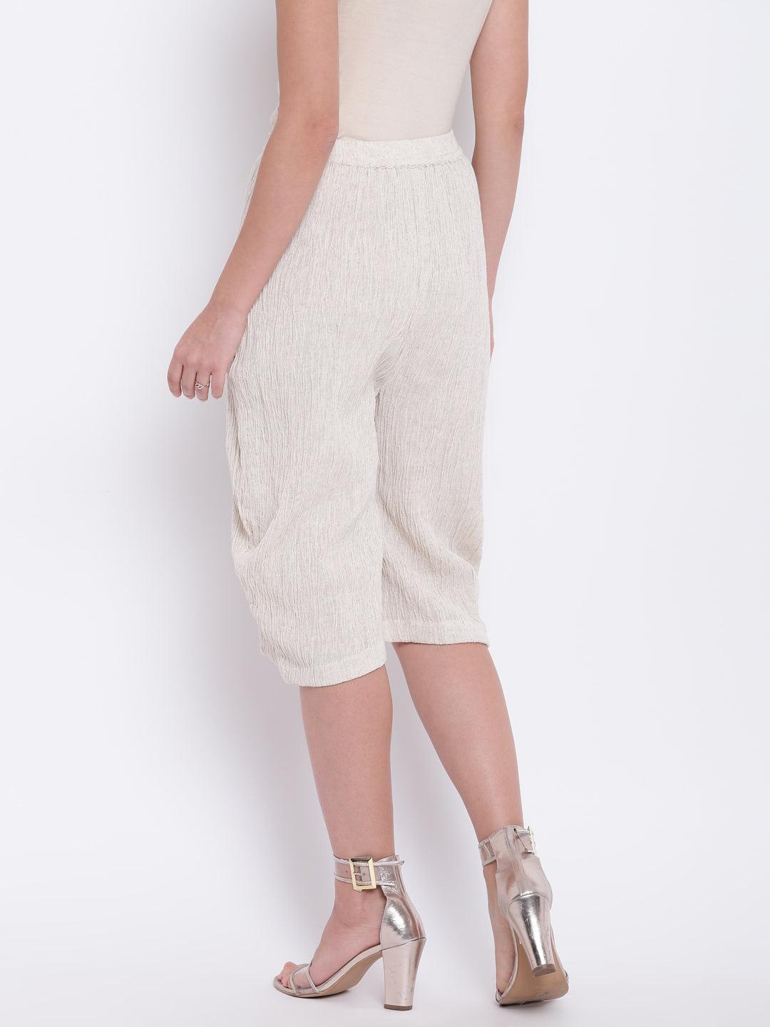Beige Crinkle Straight Pant - trueBrowns