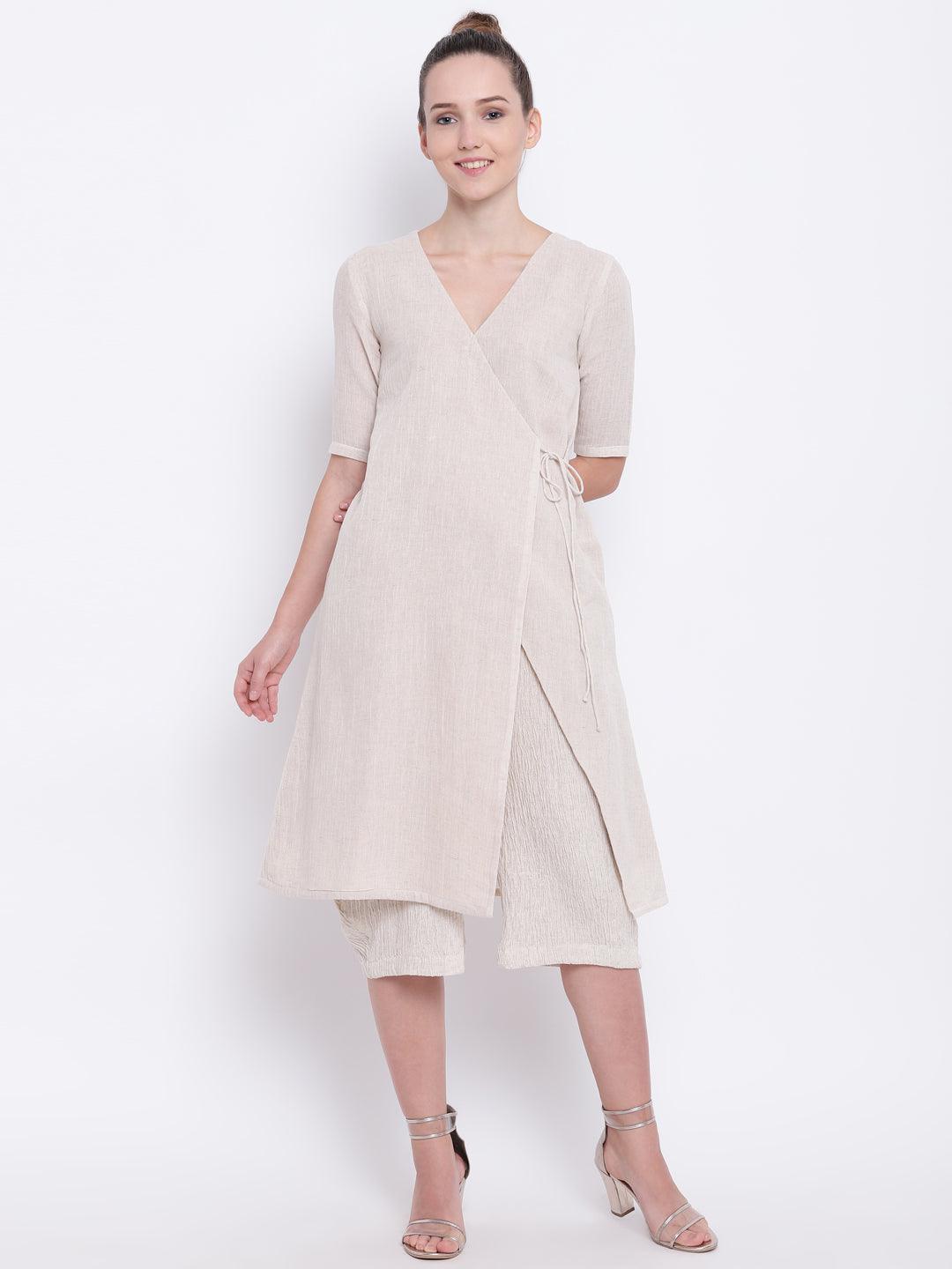 Beige Crinkle Straight Pant - trueBrowns