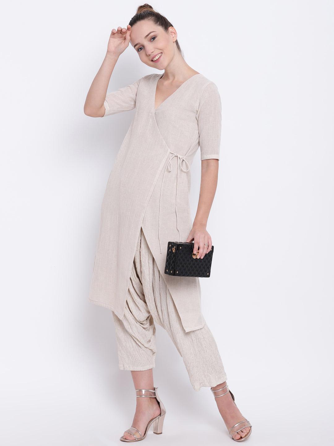 Beige Crinkle Ruffled Pant - trueBrowns