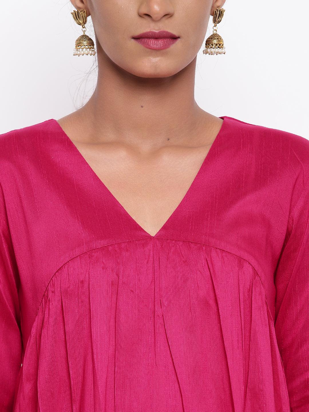Pink Kurta Grid Foil Pant - trueBrowns