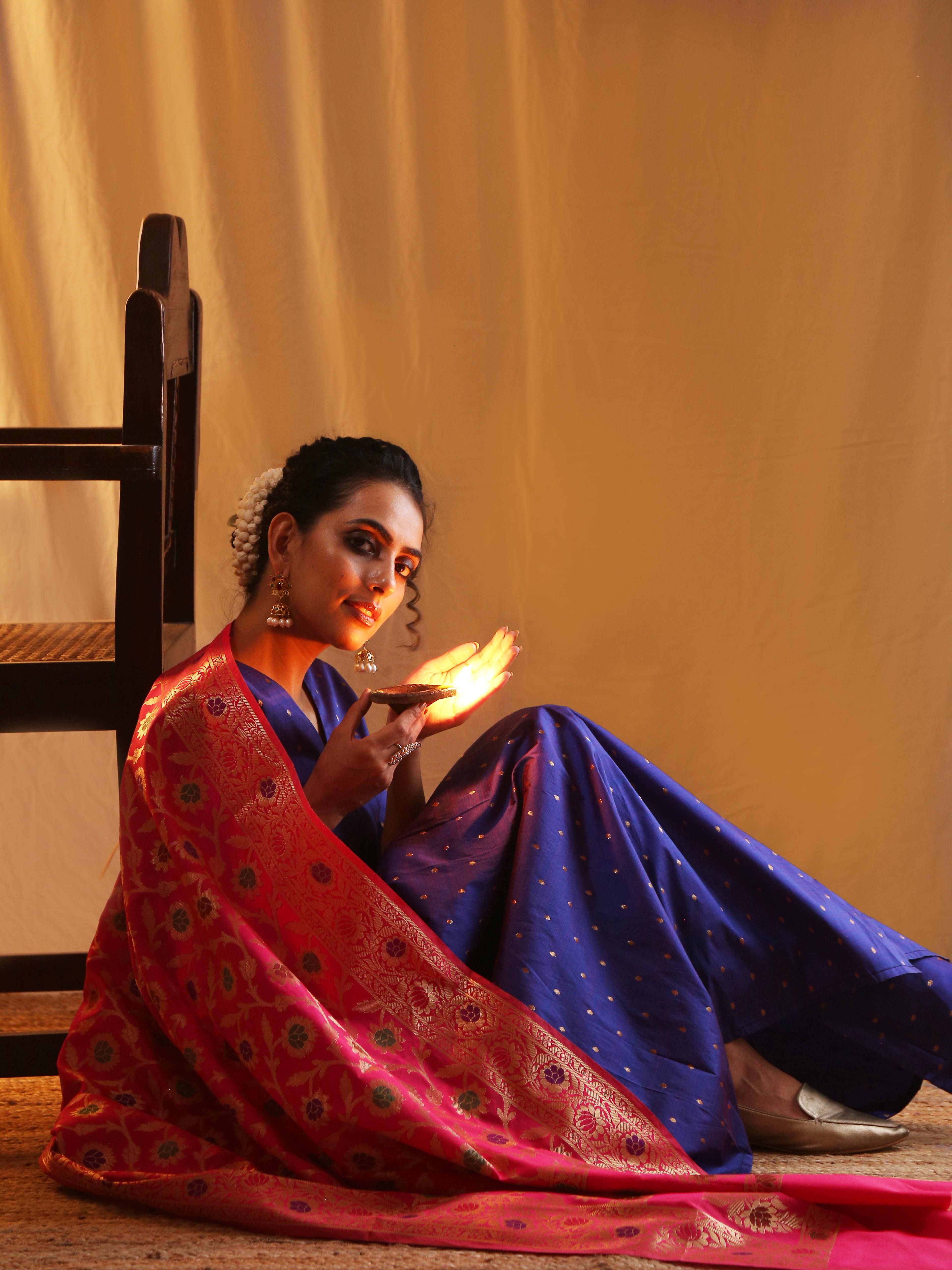 Pink Brocade Dupatta - trueBrowns