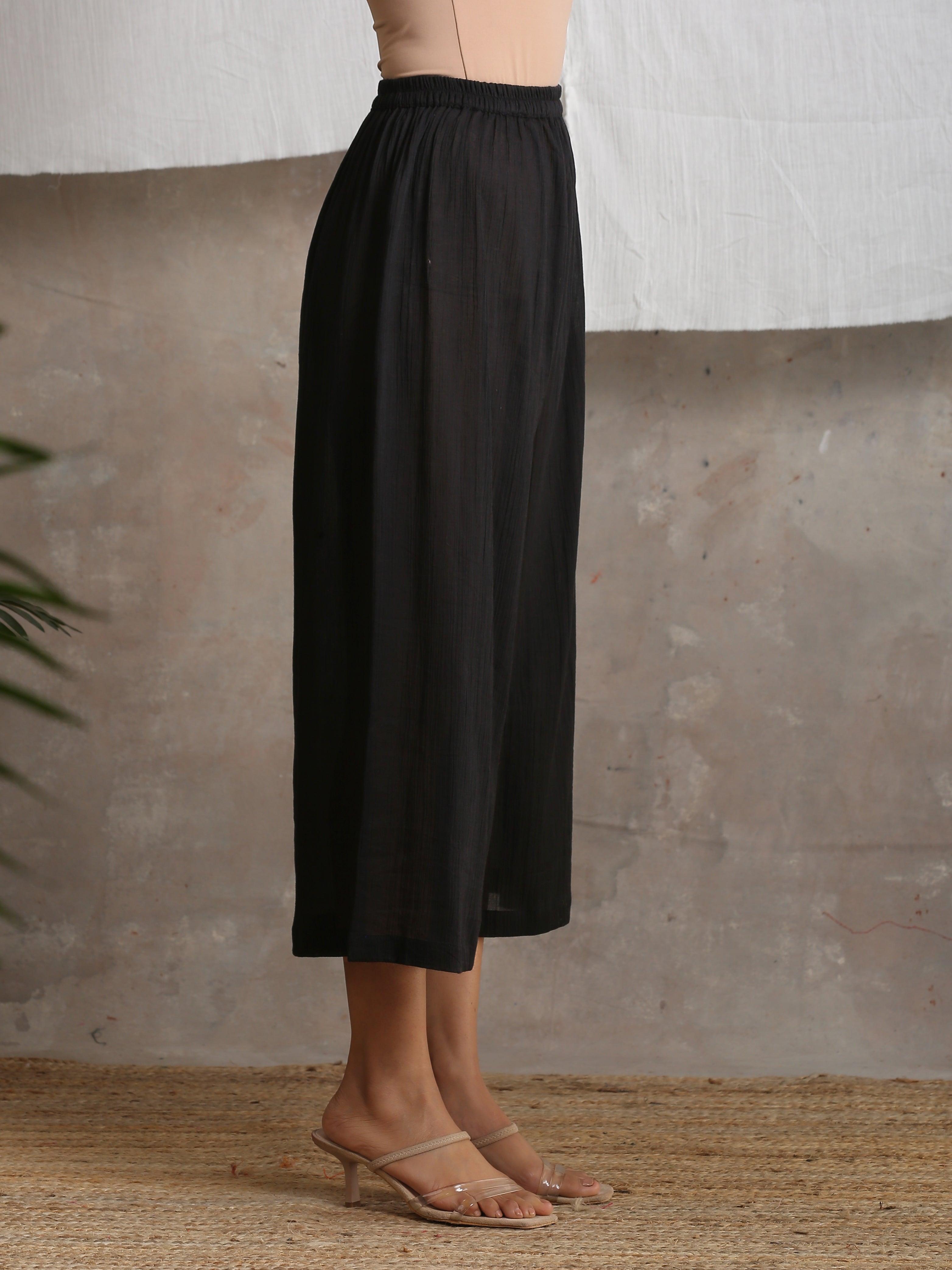 Crinkle Black Palazzo - trueBrowns