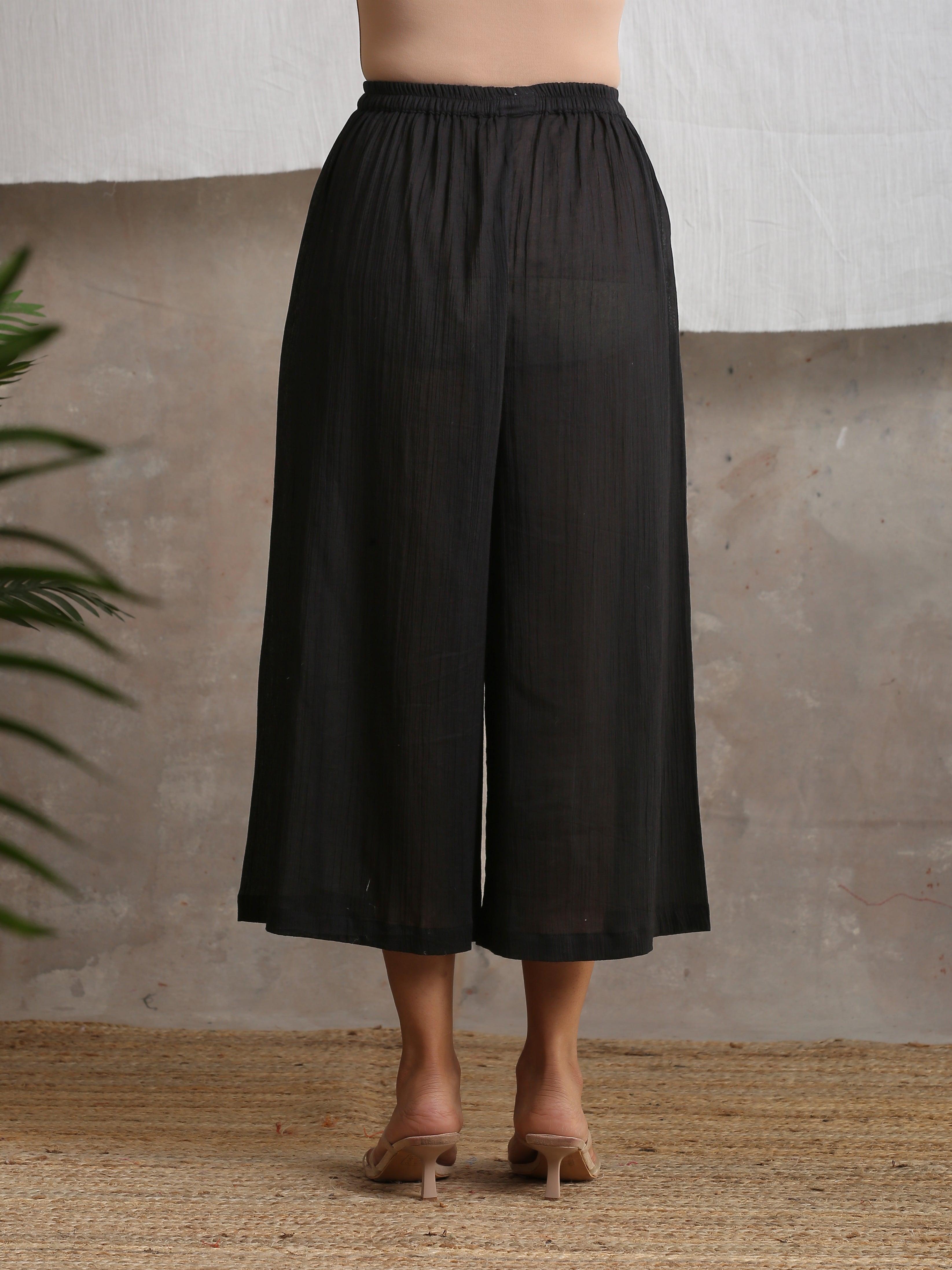 Crinkle Black Palazzo - trueBrowns