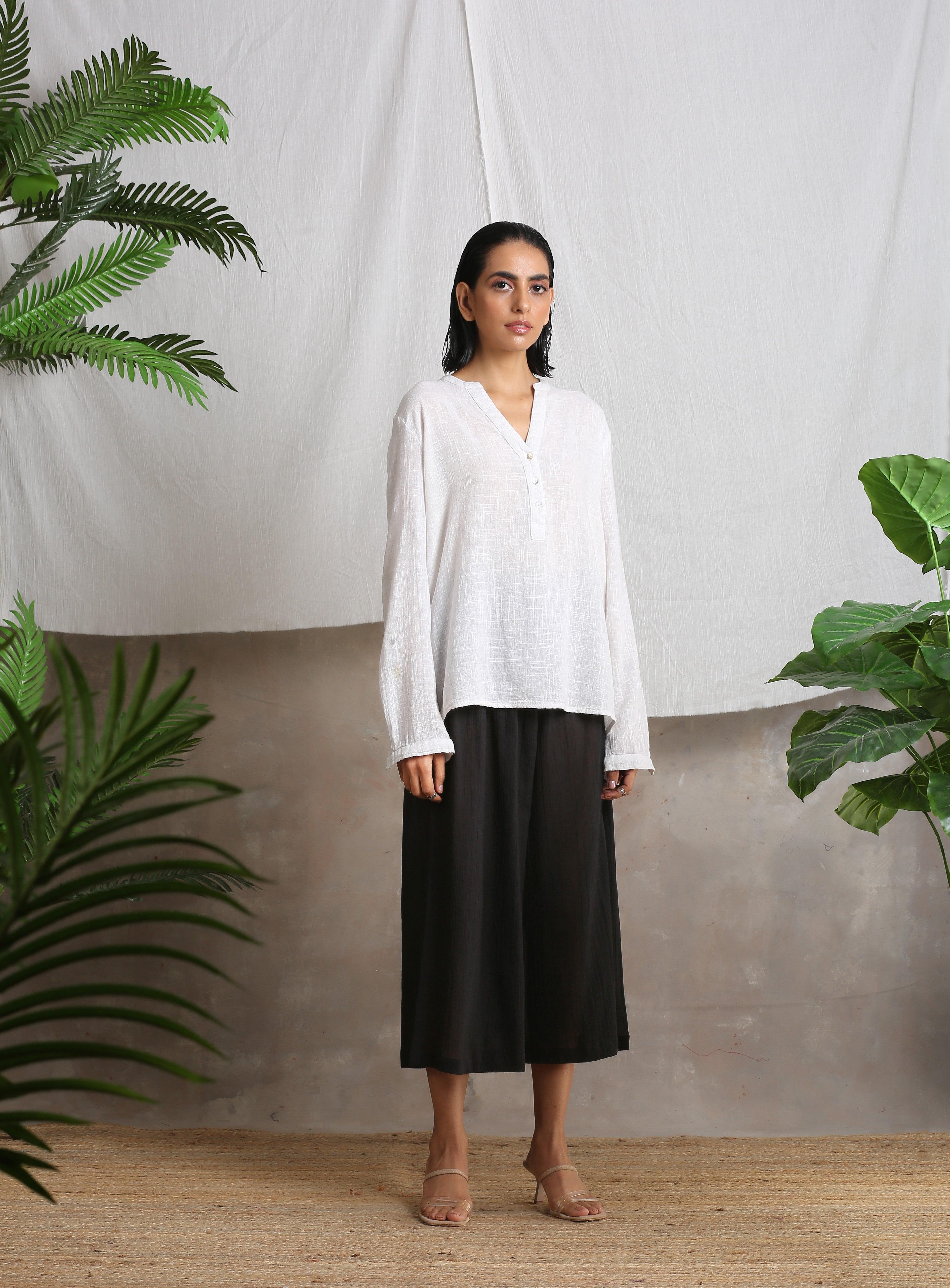 Crinkle Black Palazzo - trueBrowns
