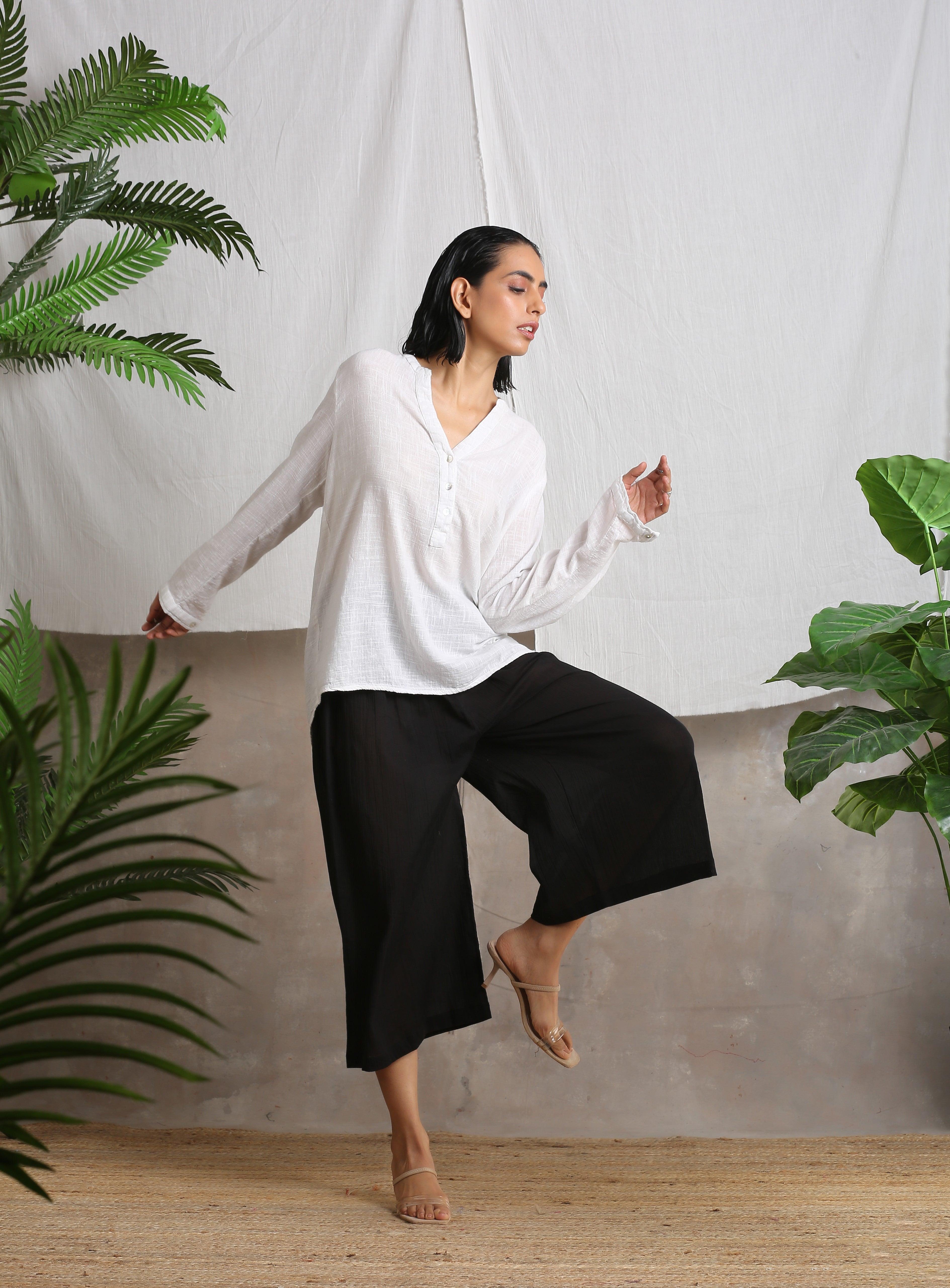 Crinkle Black Palazzo - trueBrowns