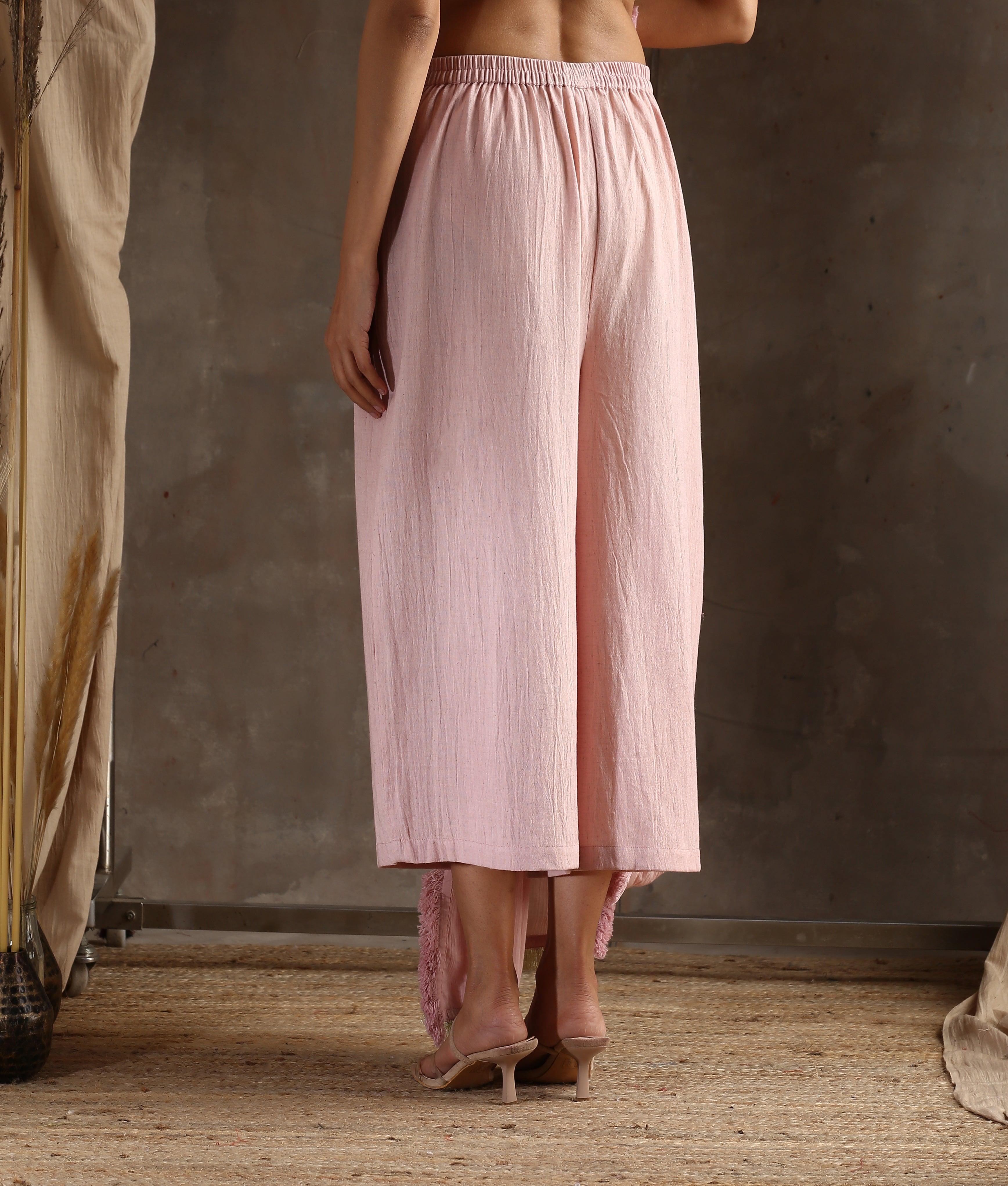 Rose Pink Pure Cotton Saree - trueBrowns