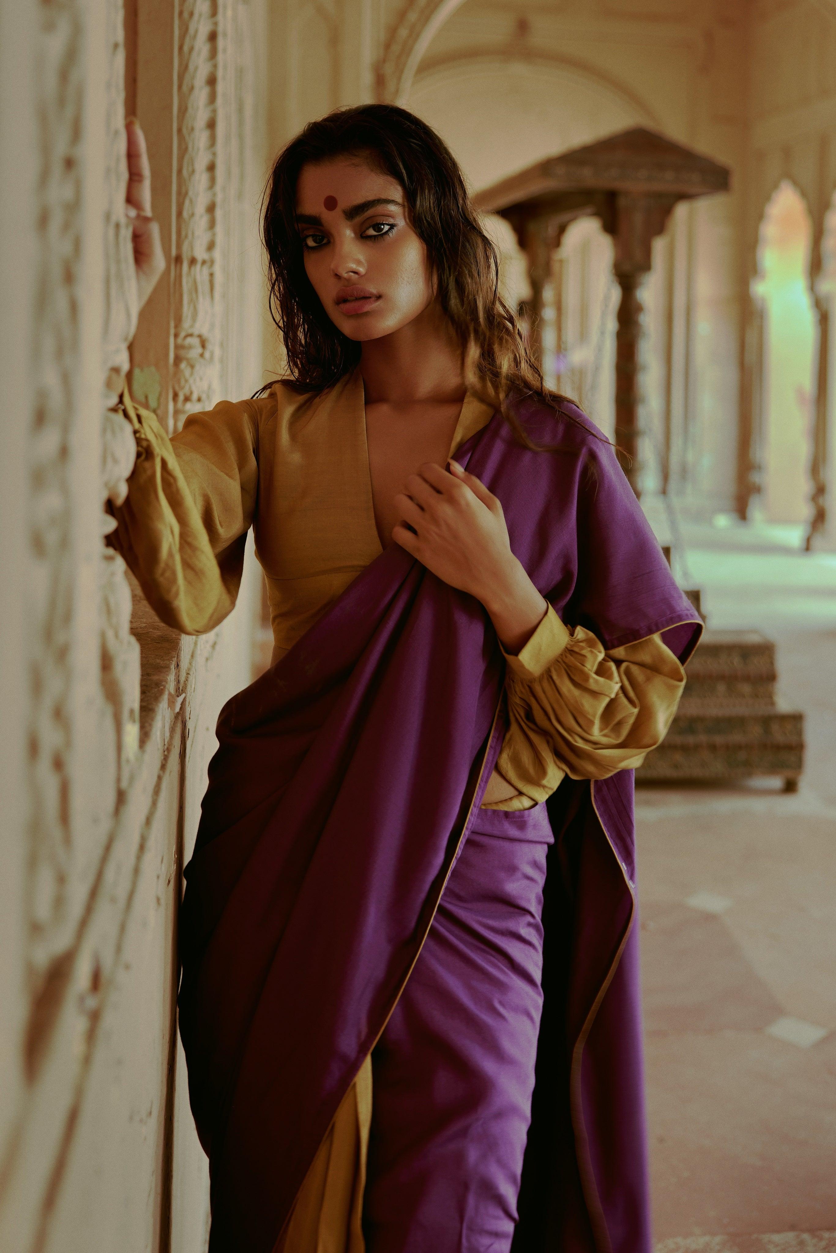 Silk Ready Pleated Saree - trueBrowns