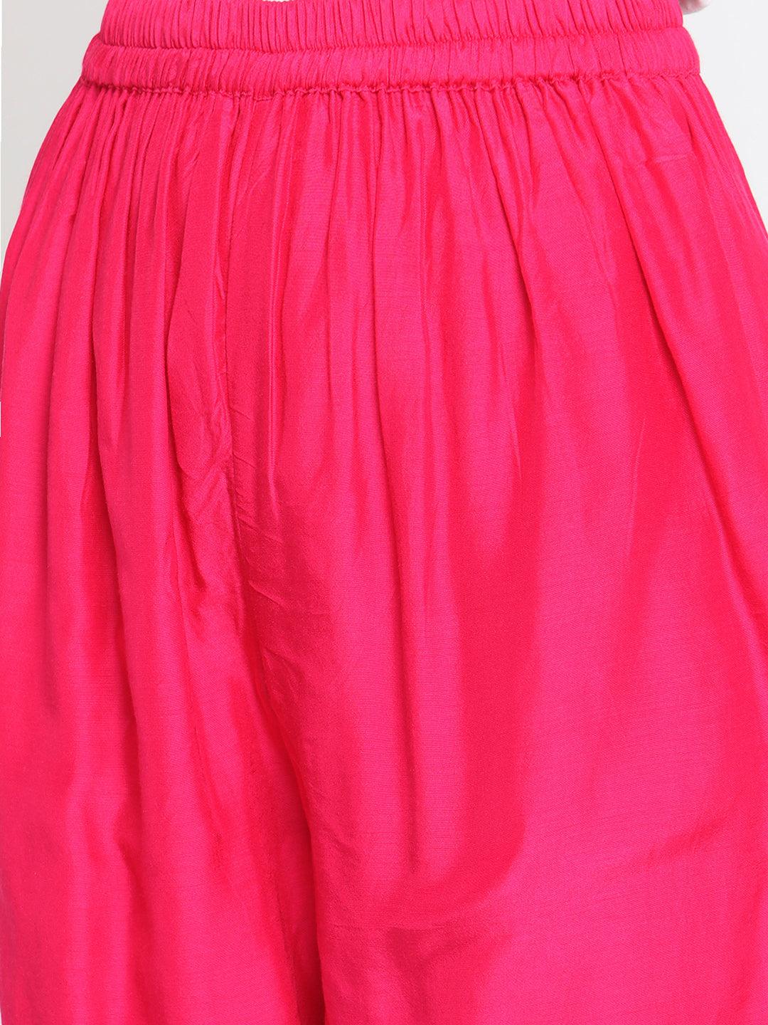 Orange Hand Block Printed Slit Silk Kurta Pant Set - trueBrowns