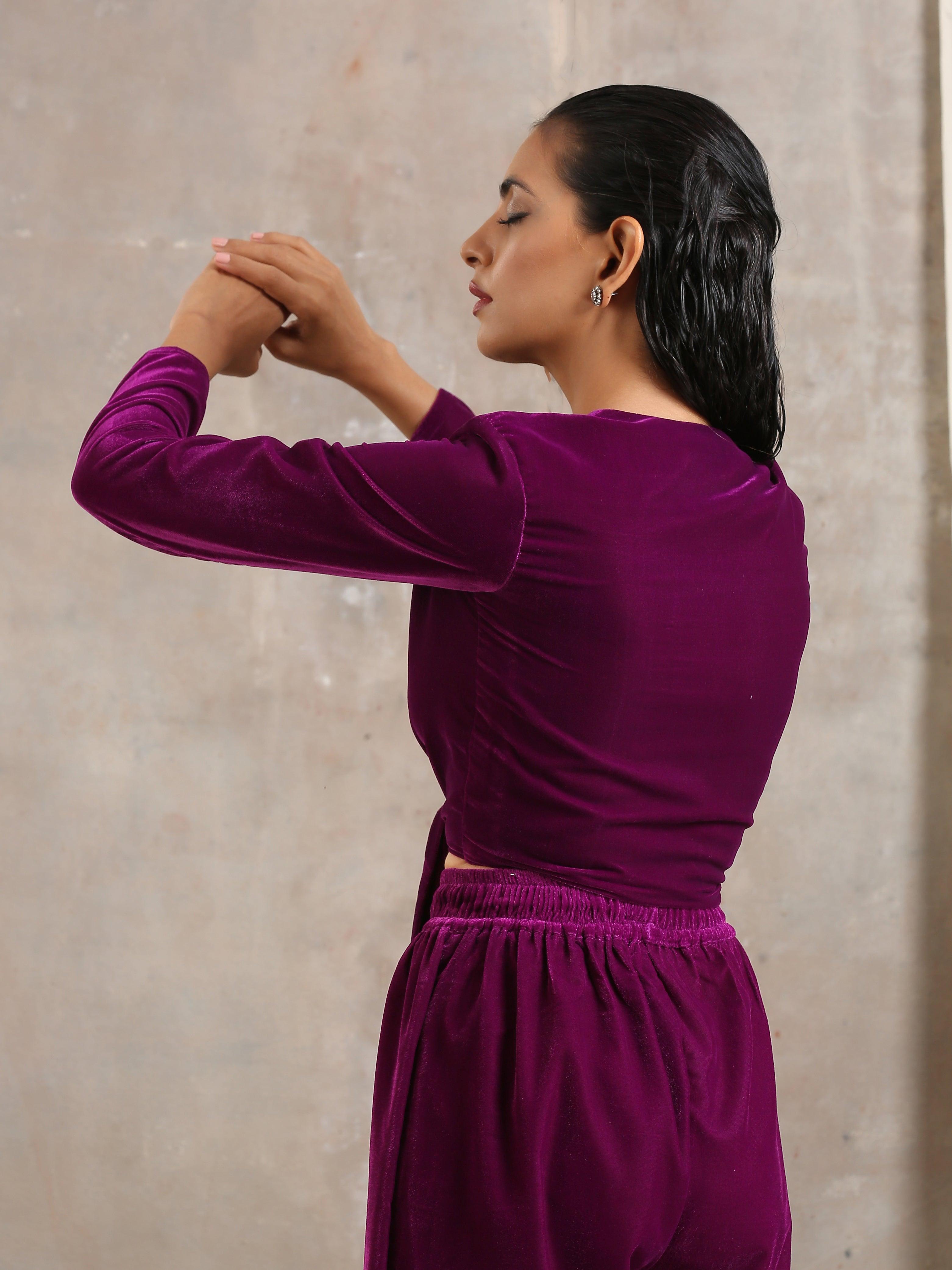 Velvet Tie Up Blouse