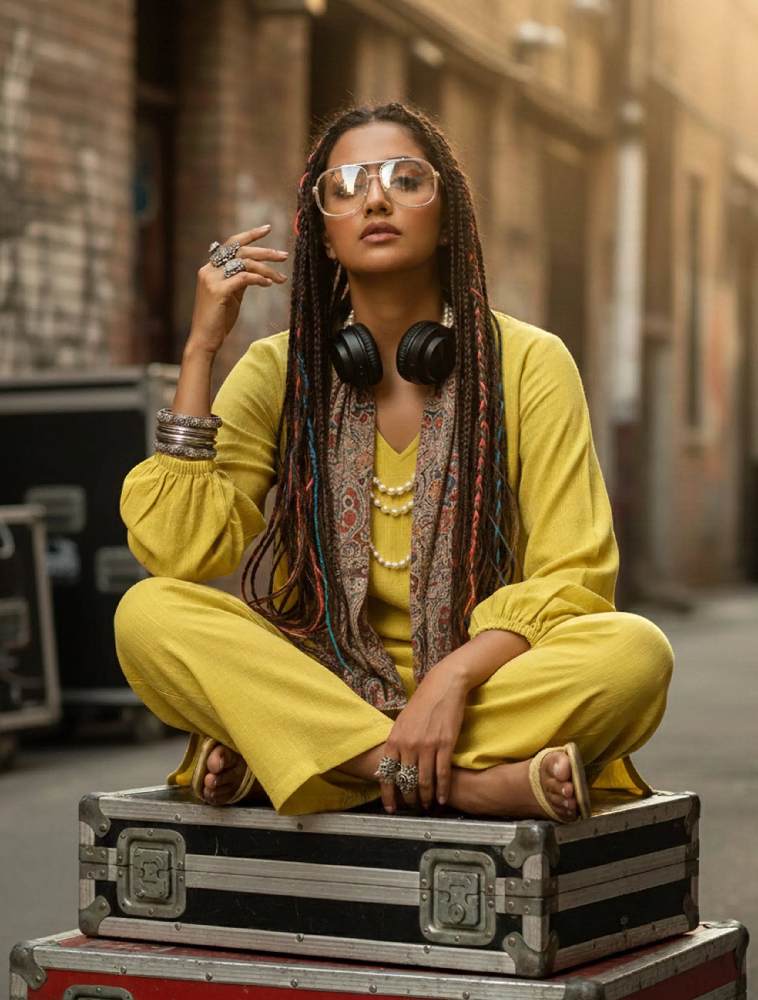 Lime Slub Textured Short Co-Ord Set