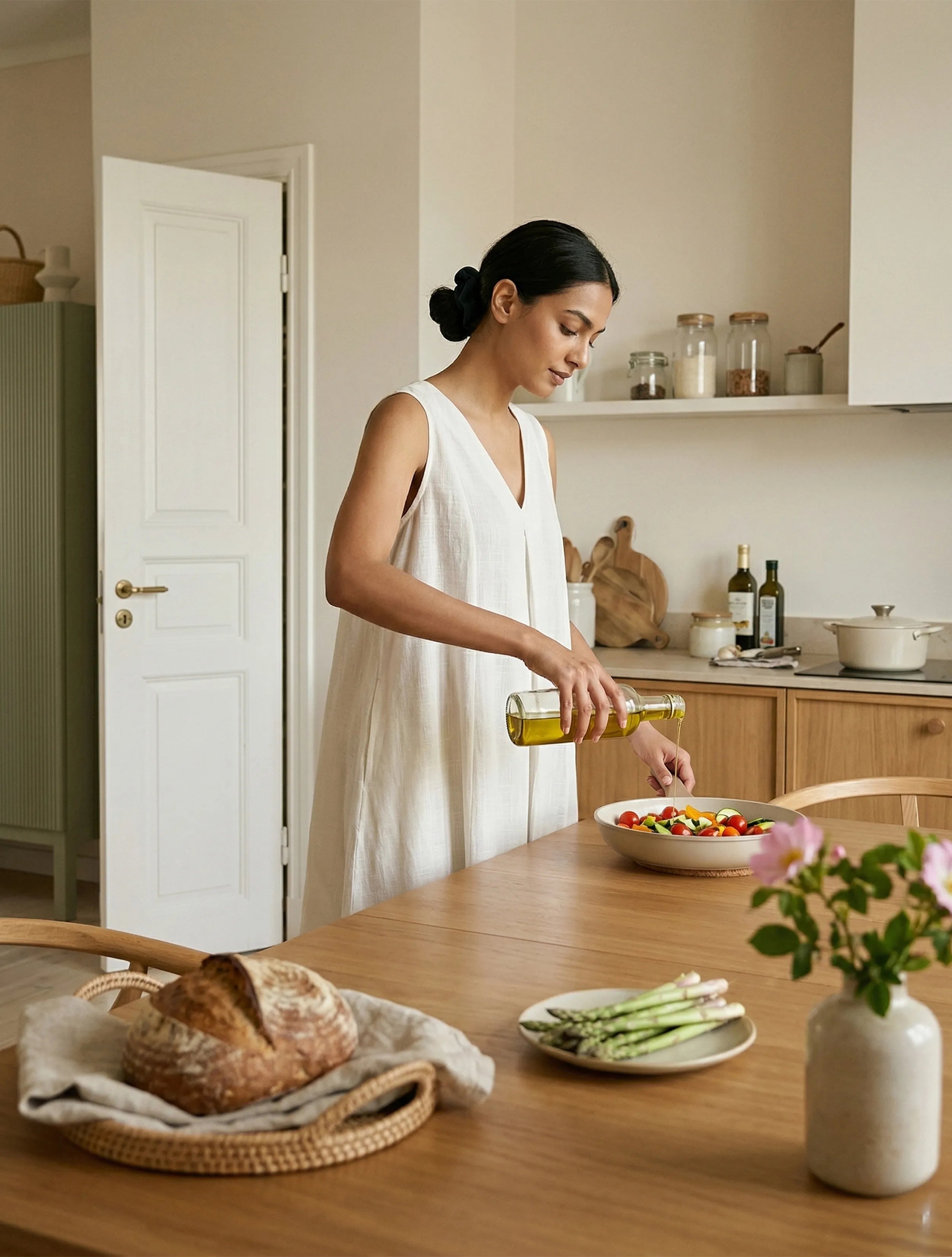 White Slub Texture Sleeveless Flared Kurta Pant Set