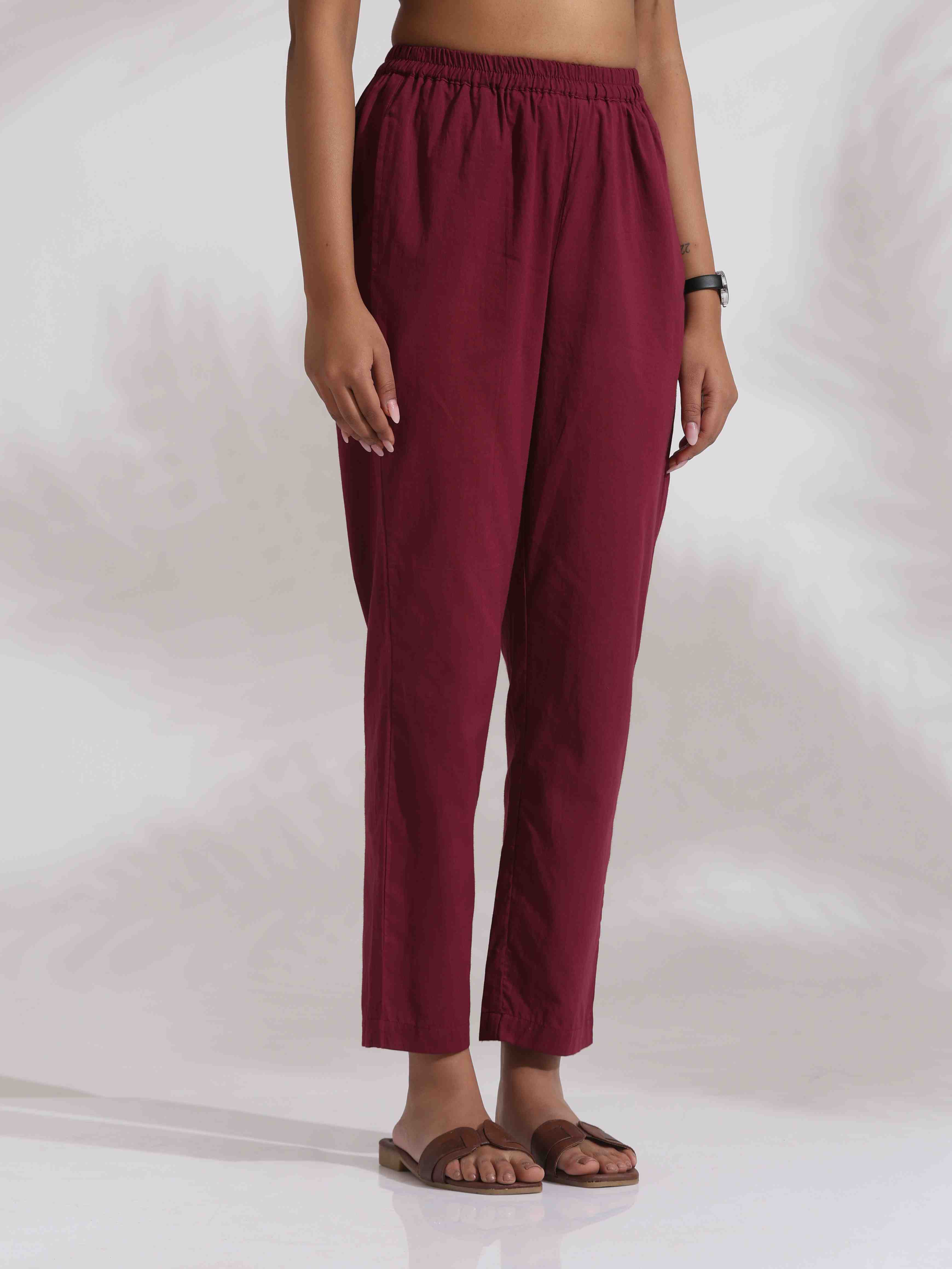 trueBrowns Purple Cotton Print Kurta Co-ord Set