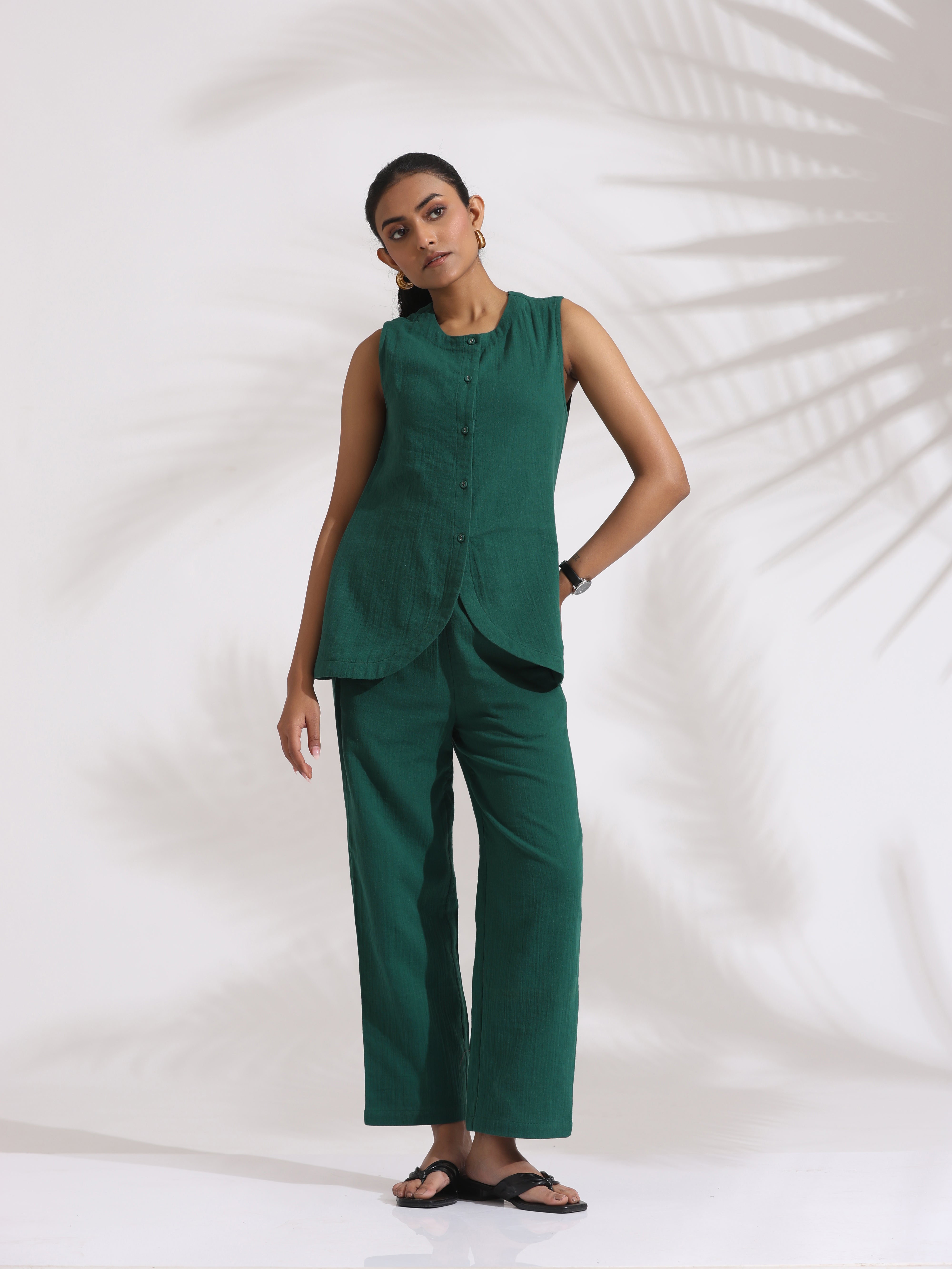 trueBrowns Green Cotton Co-ord Set