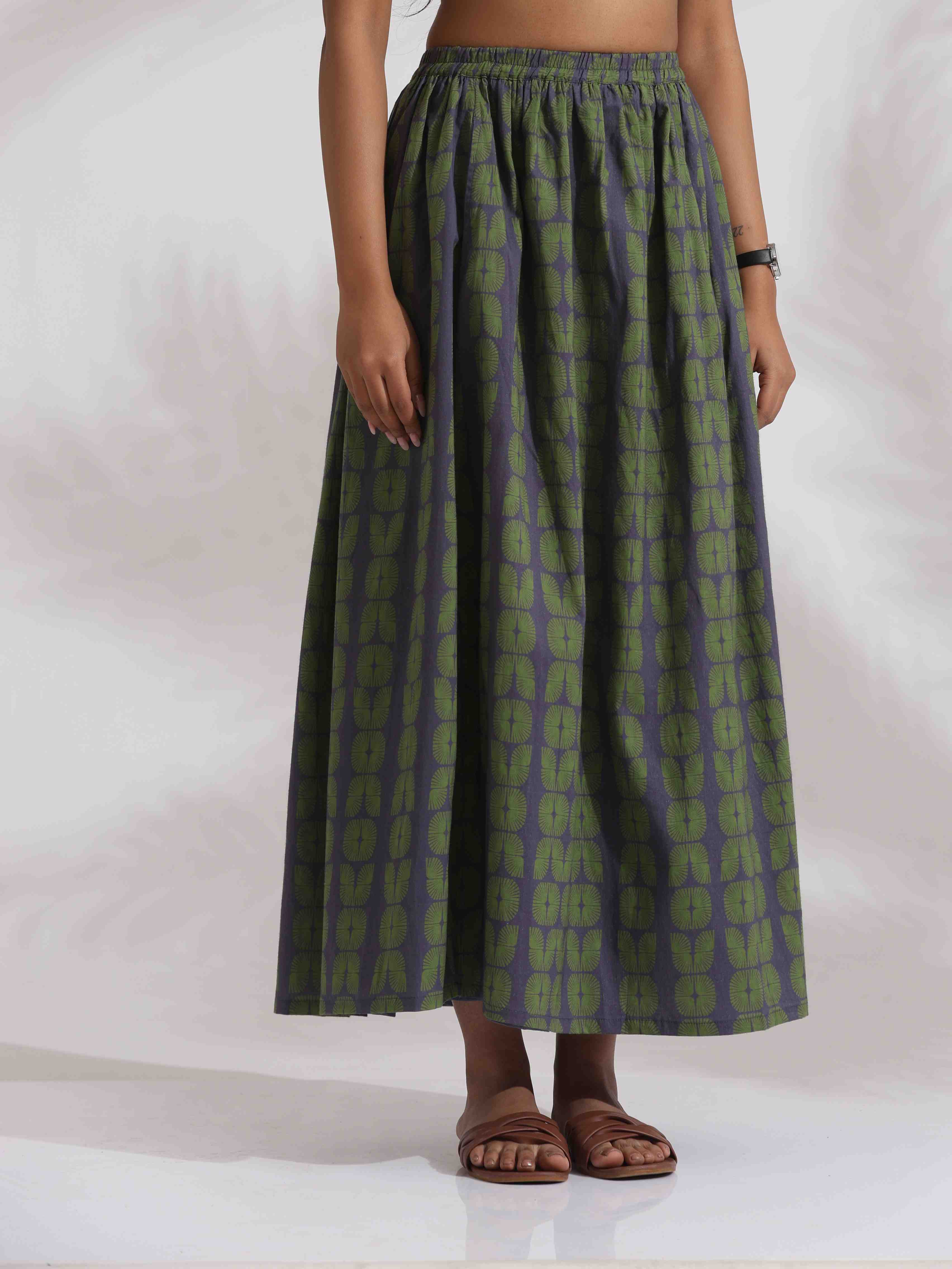 trueBrowns Grey Cotton Skirt Co-ord Set