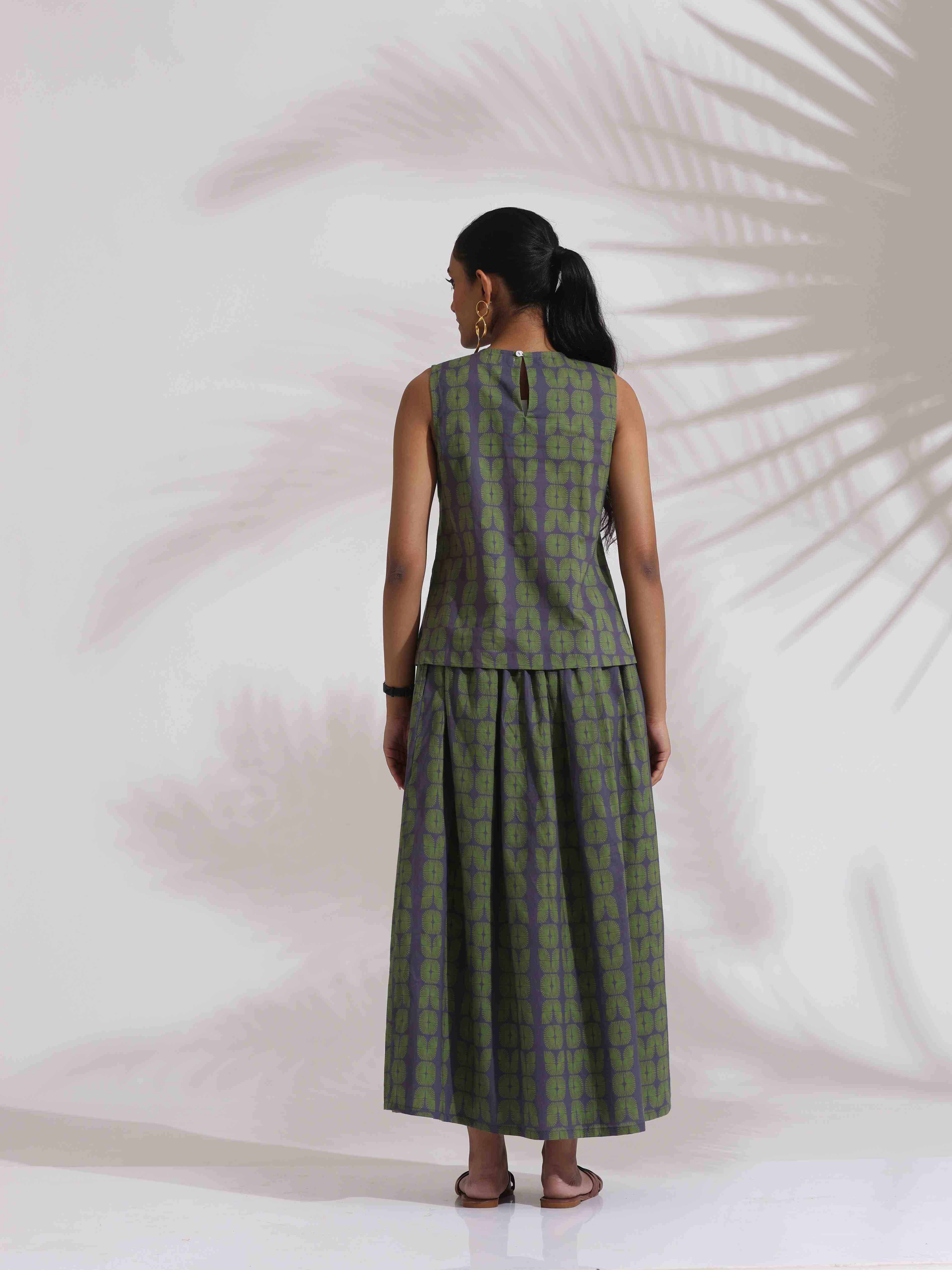 trueBrowns Grey Cotton Skirt Co-ord Set