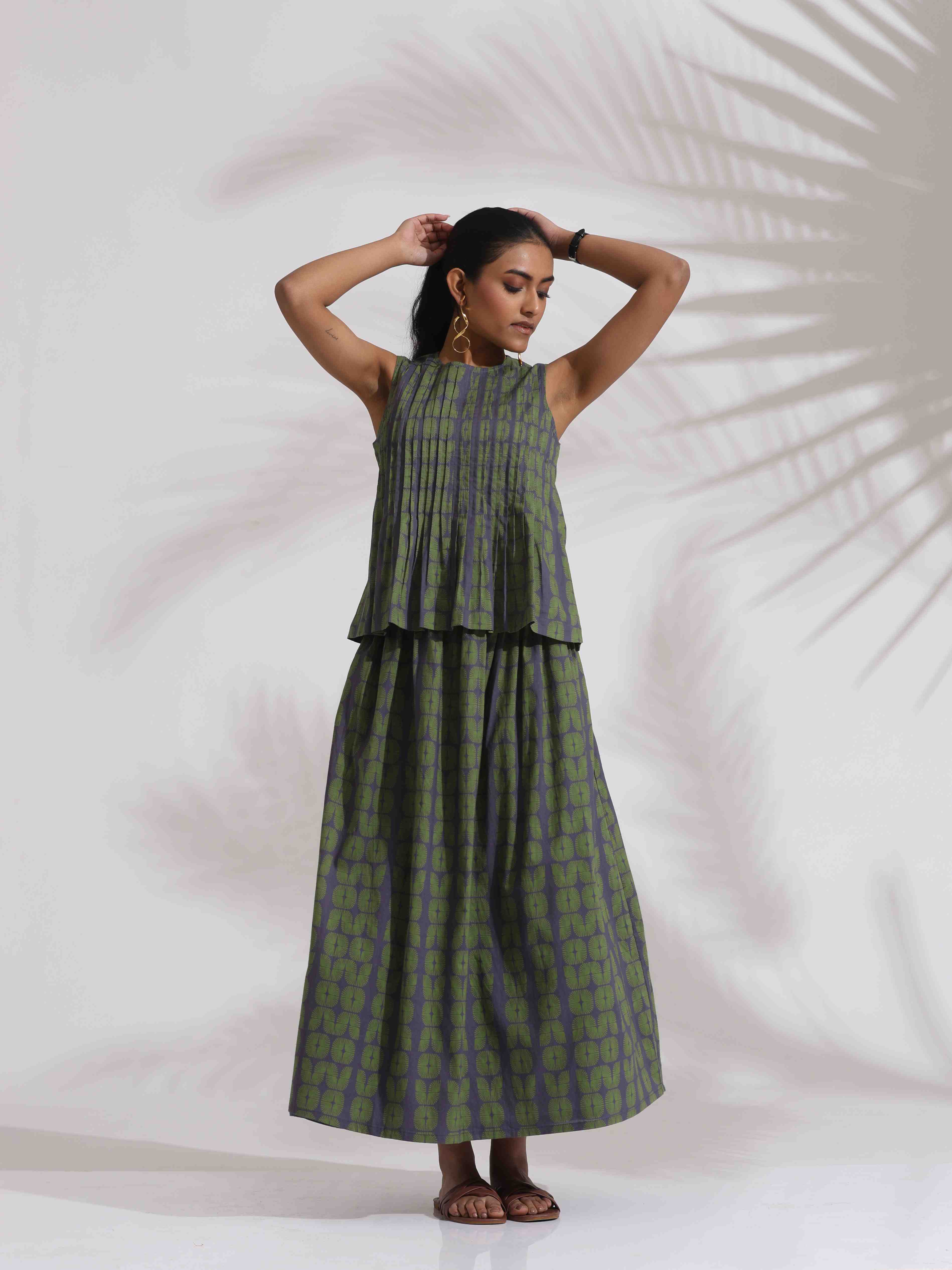 trueBrowns Grey Cotton Skirt Co-ord Set