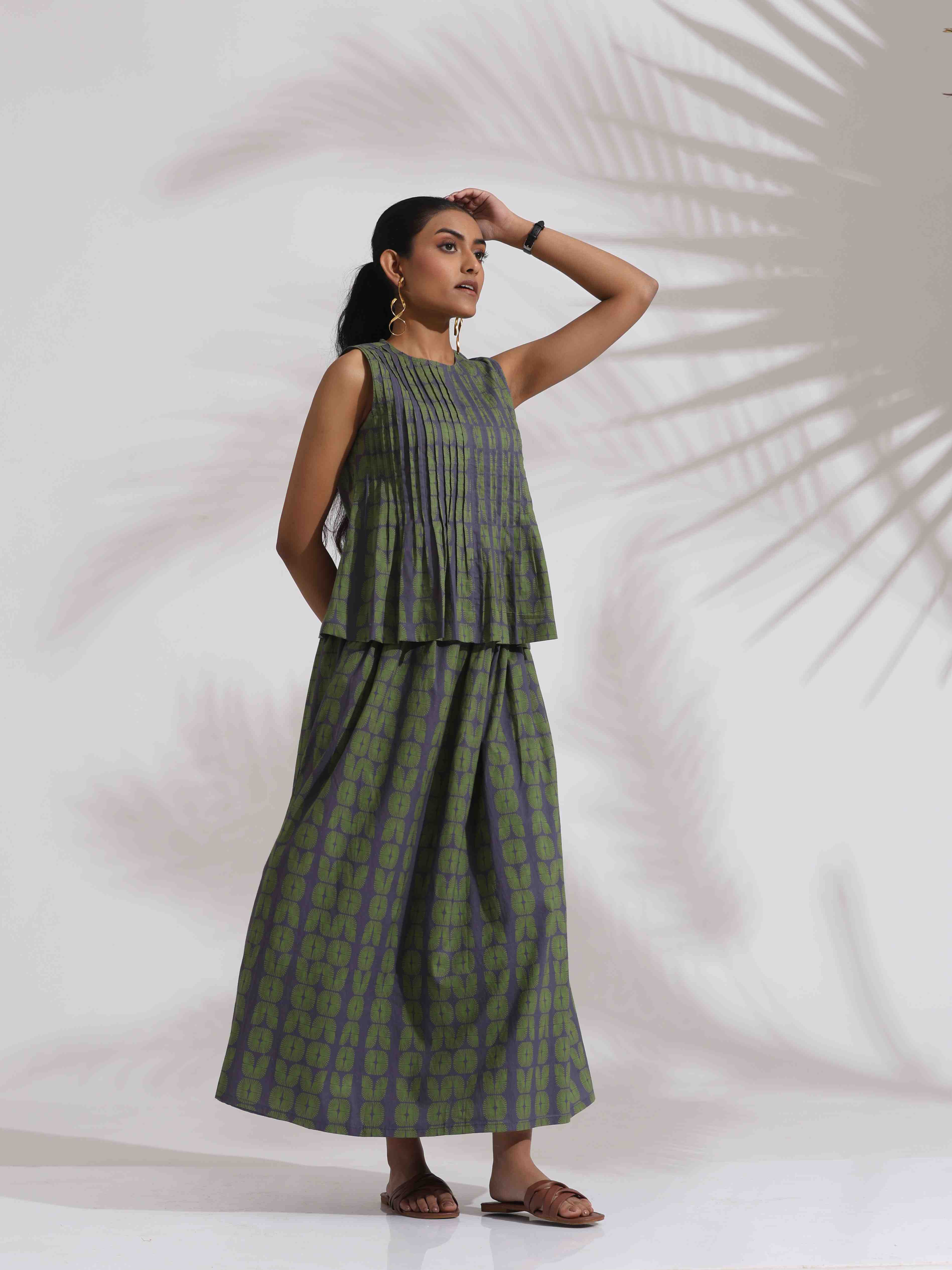 trueBrowns Grey Cotton Skirt Co-ord Set